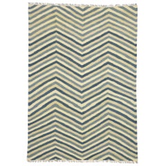 Nuovo tappeto Kilim con design Chevron a spina di pesce e stile di vita costiero
