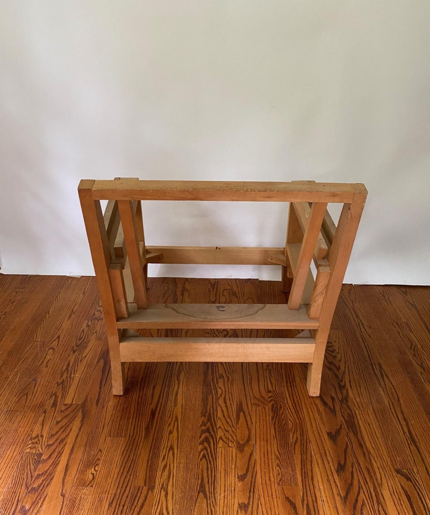 New Kiln-Dried Maple Lawson Style Lounge Chair Frame with Mahogany Legs. In Excellent Condition For Sale In North Salem, NY