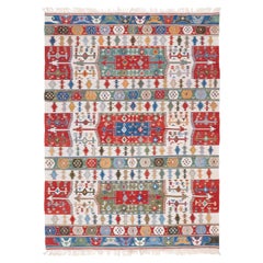Nueva alfombra Konya tejida a mano Kilim moderna de Anatolia Central Alfombra de lana turca