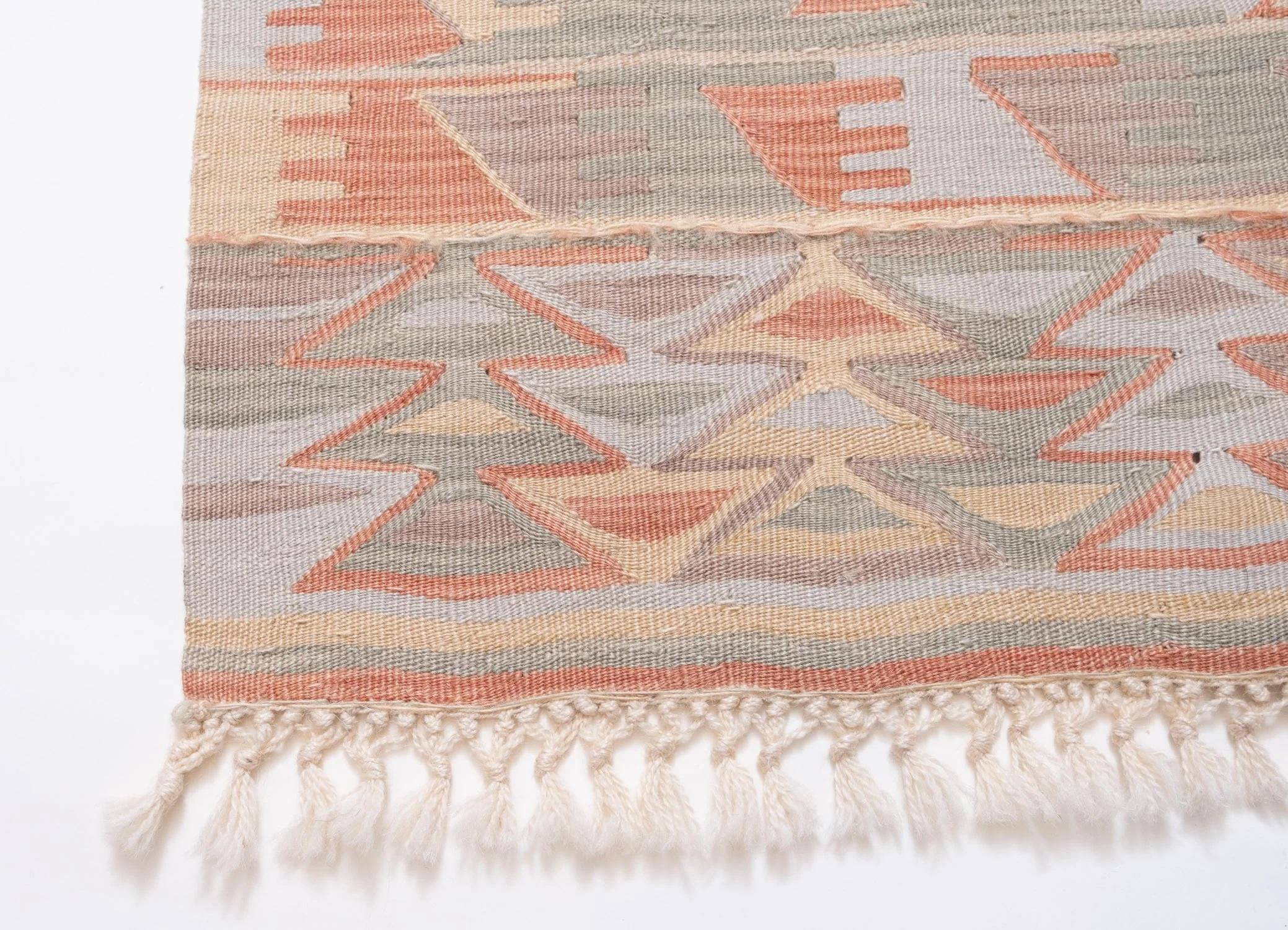This is a Central Anatolian Modern 'New/Not Used' Fine Kilim from the Konya region with a rare and beautiful color composition. 

As early as the 13th century Marco Polo noted, in his account of his travels to the region, that superlative rugs were