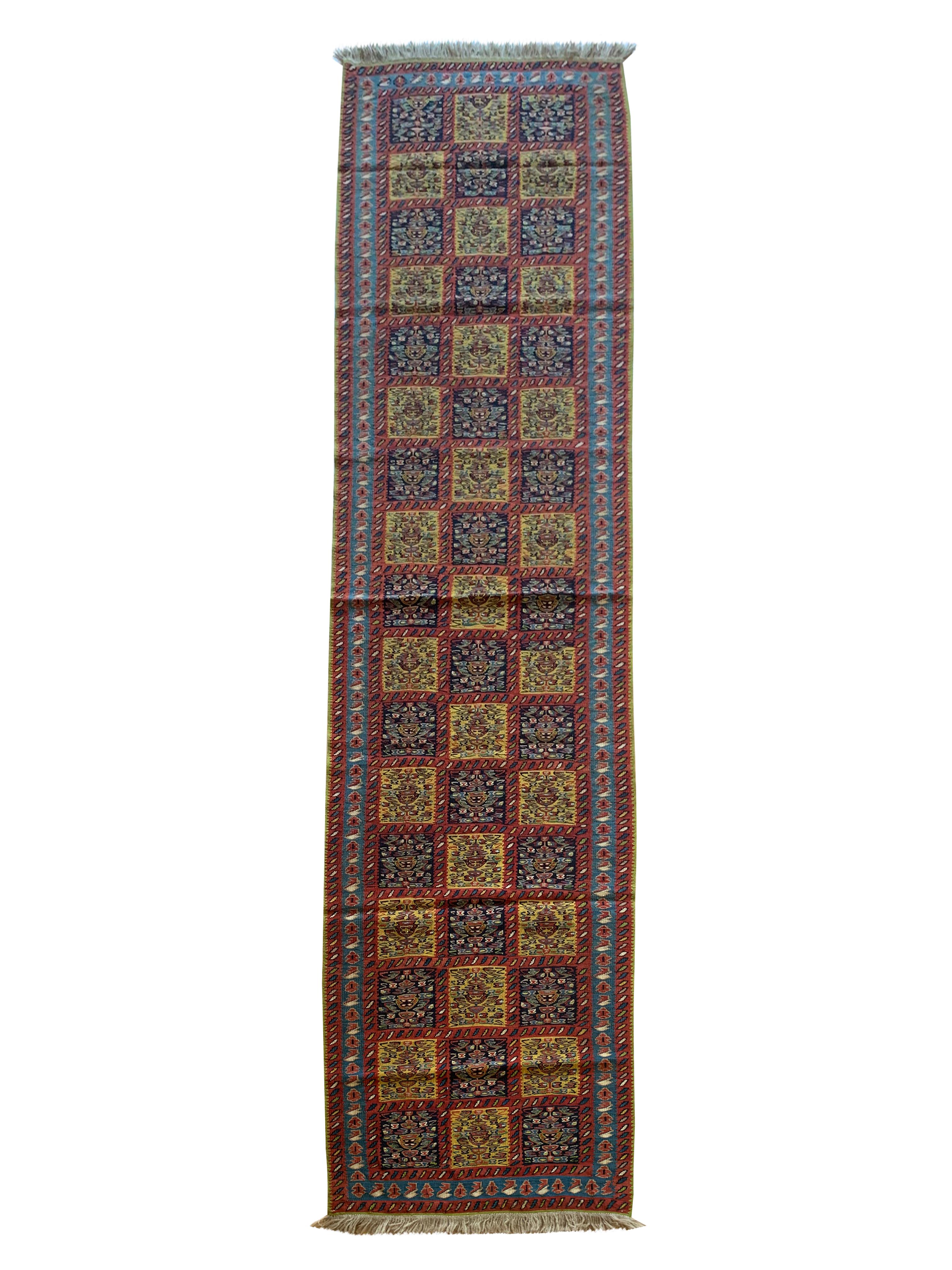 Nouveau tapis de couloir kurde Kilim en pure laine tissé à la main Kilim tissé à plat en vente 6