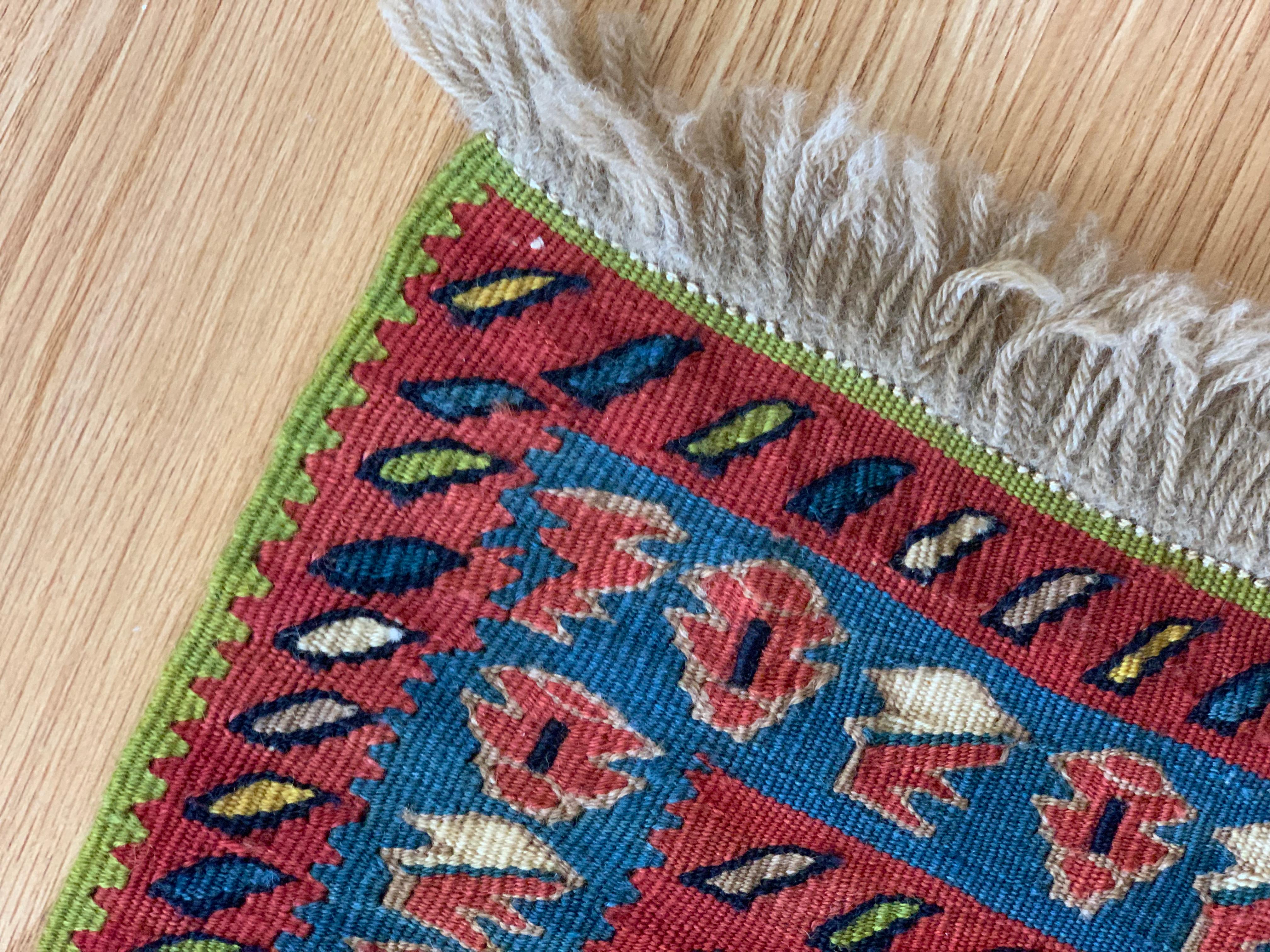 Nouveau tapis de couloir kurde Kilim en pure laine tissé à la main Kilim tissé à plat en vente 7
