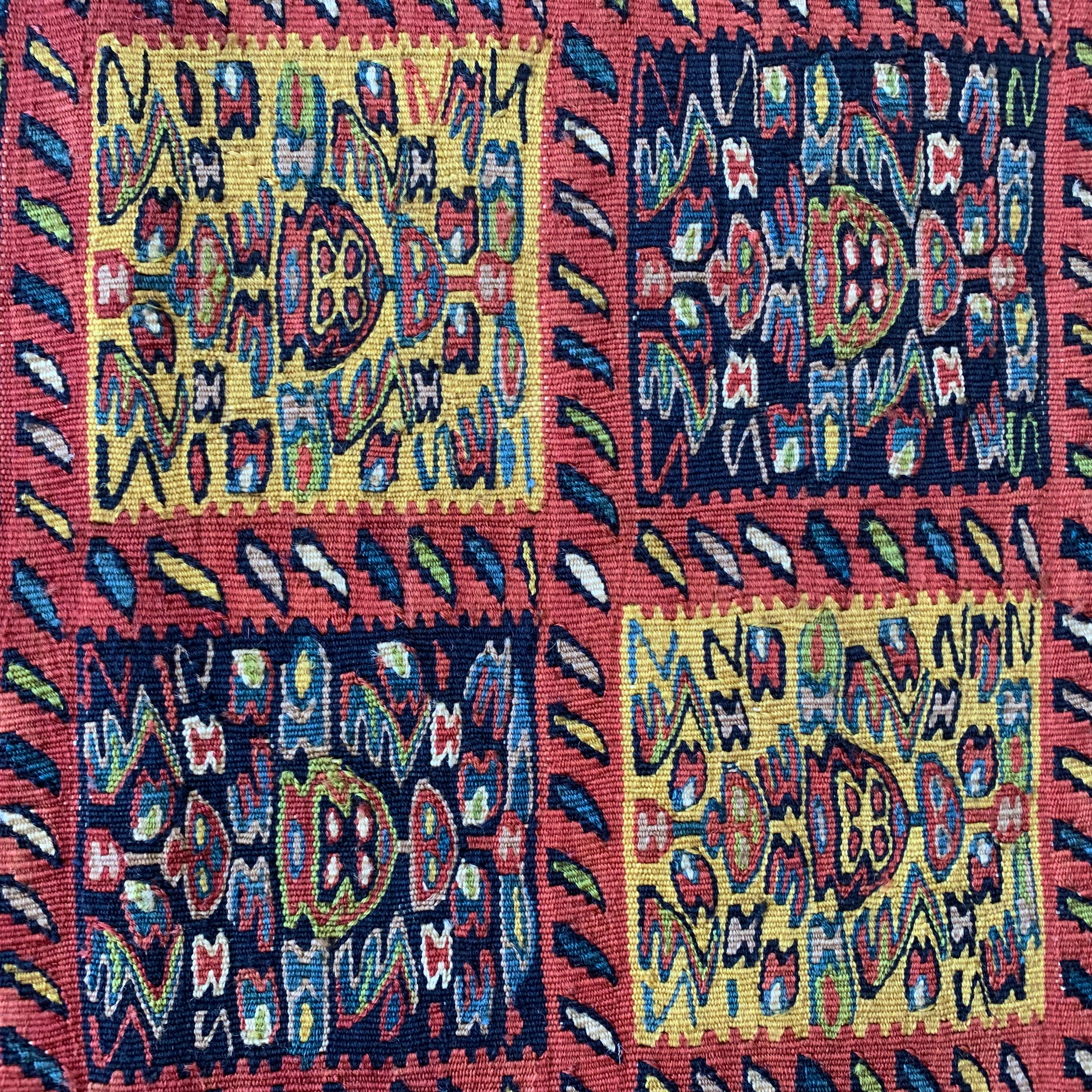 Teinture végétale Nouveau tapis de couloir kurde Kilim en pure laine tissé à la main Kilim tissé à plat en vente