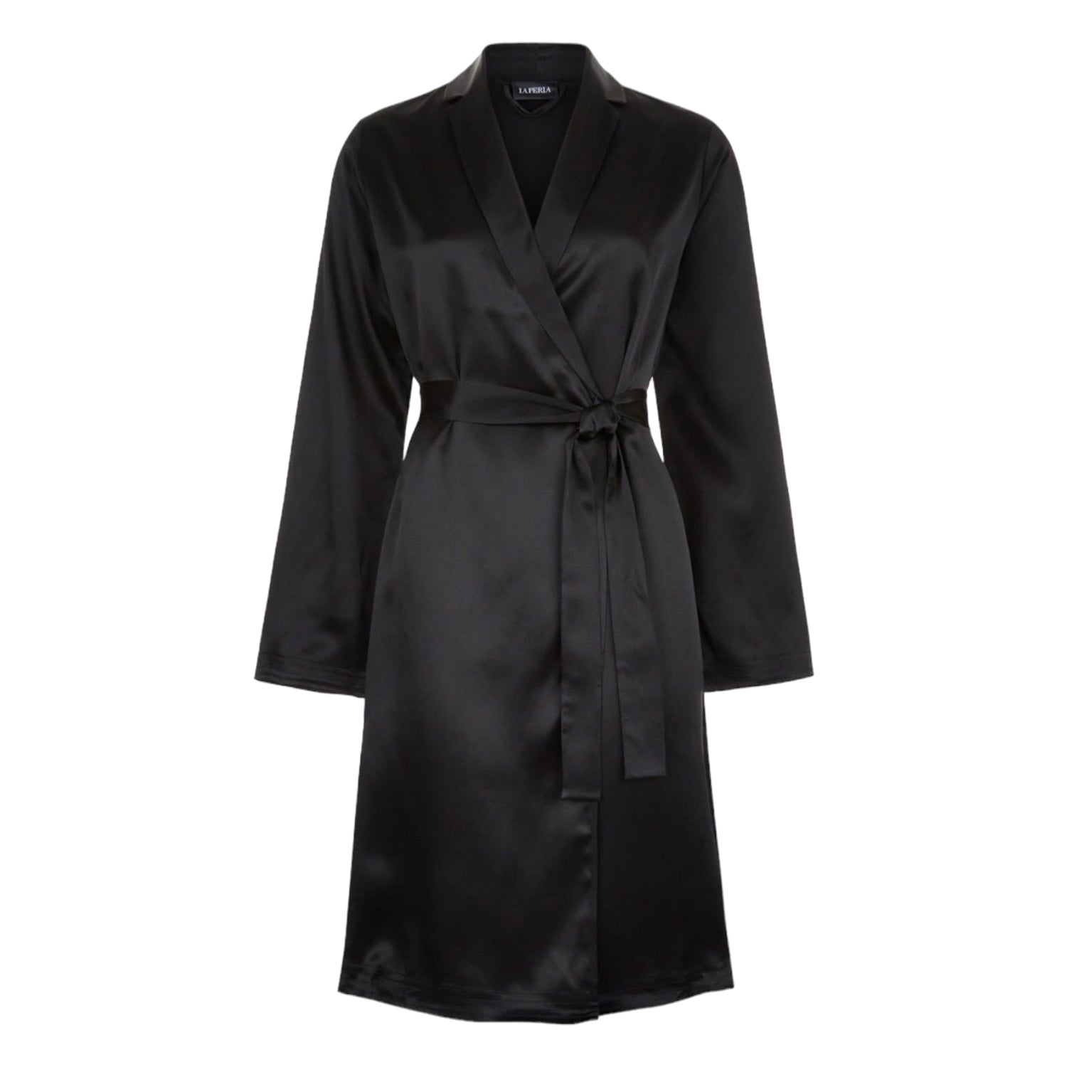 NEW La Perla Black Silk Robe with Belt M