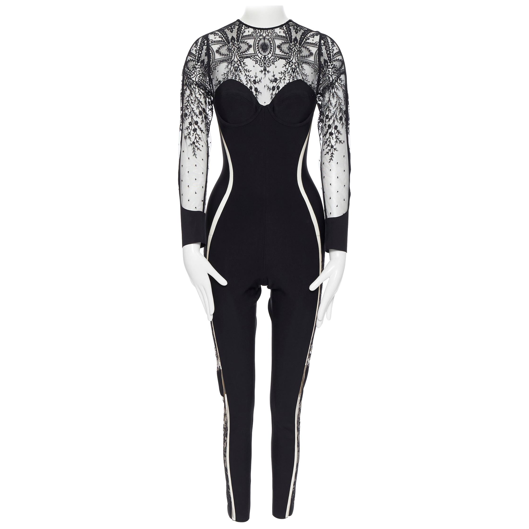 new LA PERLA Desire black neoprene floral lace long sleeve bodycon jumpsuit  L at 1stDibs | la perla jumpsuit, la perla neoprene desire, la perla  neoprene desire collection