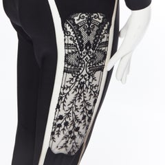 new LA PERLA Desire black neoprene floral lace long sleeve bodycon jumpsuit S
