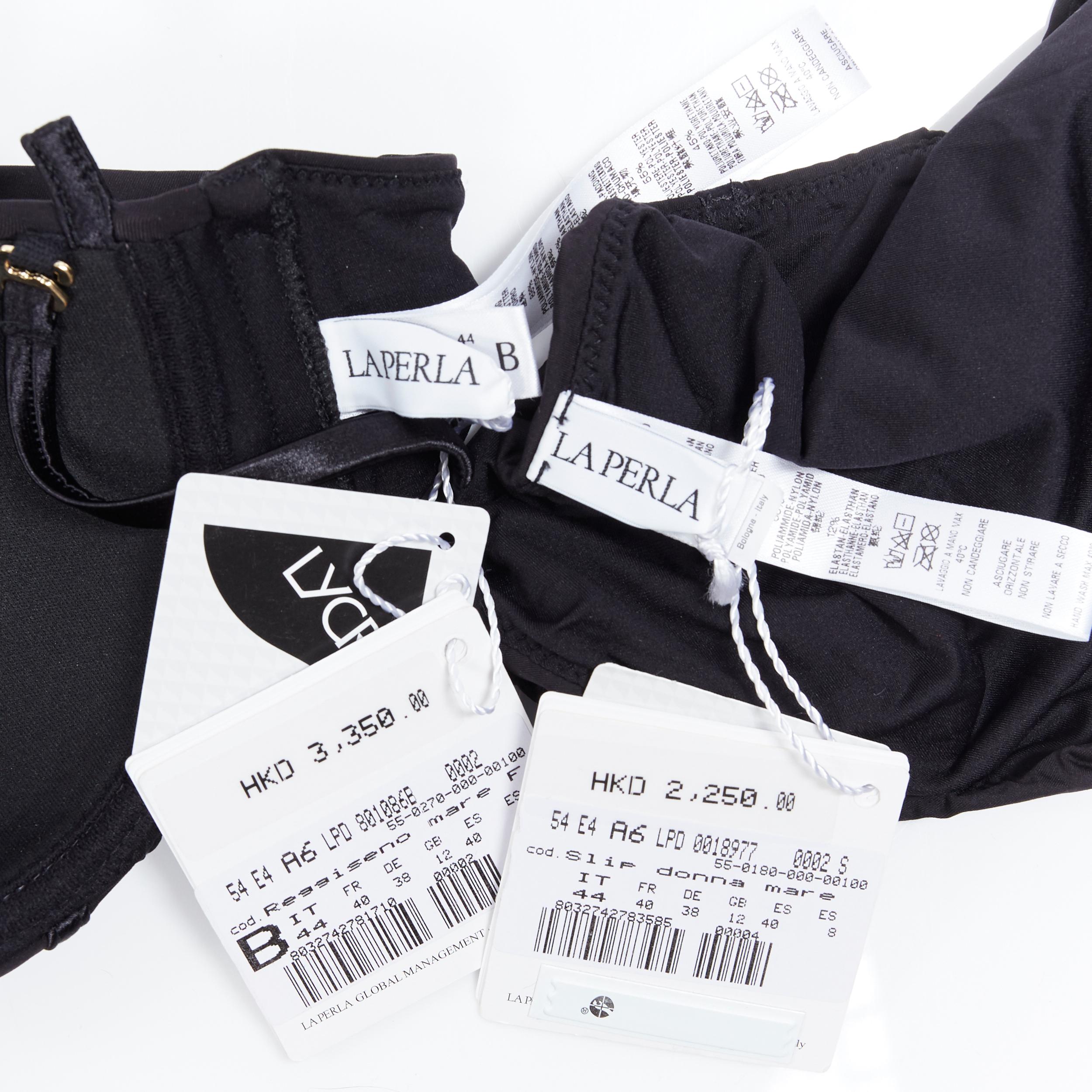 new LA PERLA Graphique Couture black strip padded halter bikini swimsuit IT44B 3