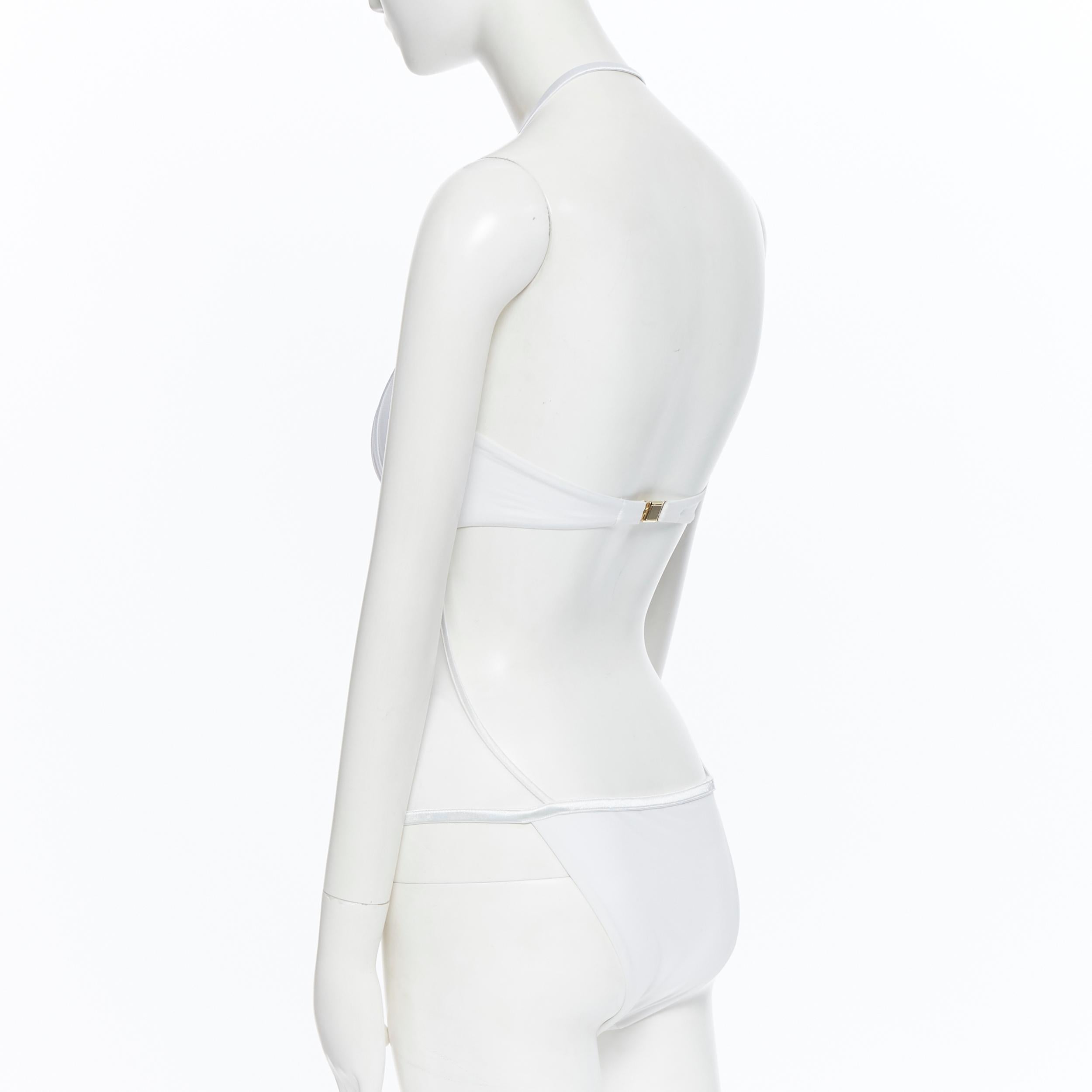 new LA PERLA Graphique Couture white boned sheer body monokini swimsuit IT44B M In Excellent Condition In Hong Kong, NT