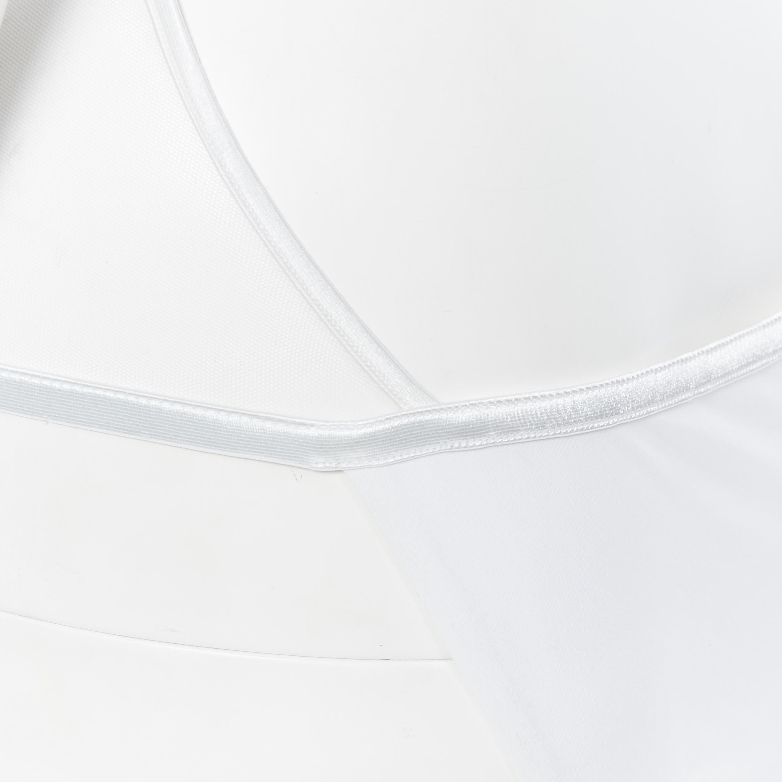 new LA PERLA Graphique Couture white boned sheer body monokini swimsuit IT44B M 1