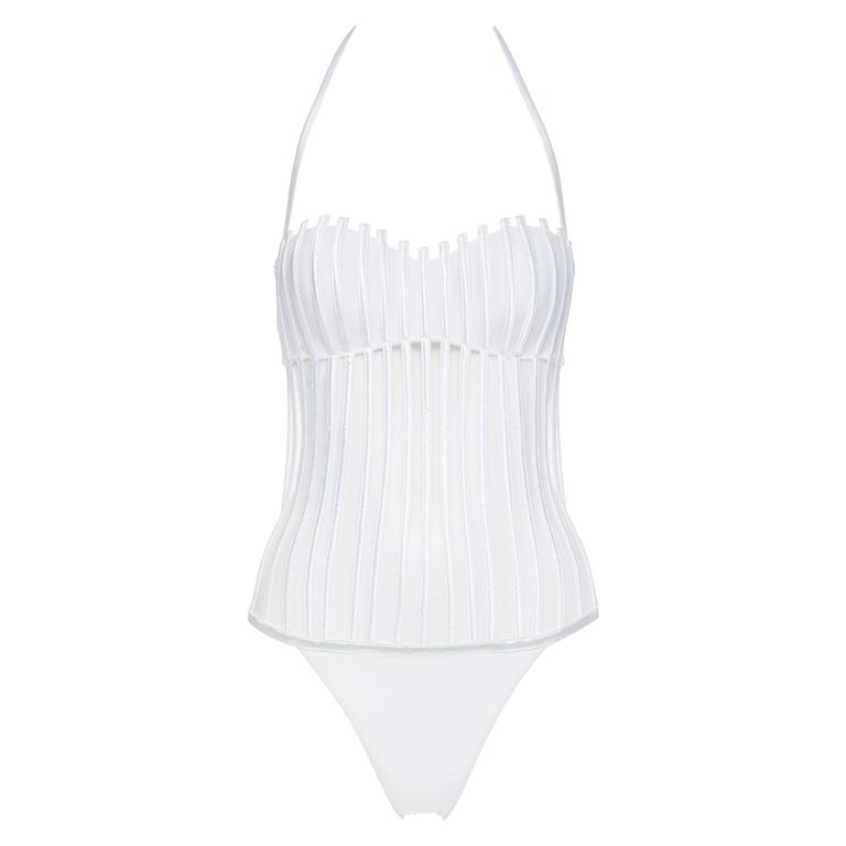 new LA PERLA Graphique Couture white boned sheer body monokini swimsuit  IT44B M at 1stDibs | sheer monokini, boned swimsuit