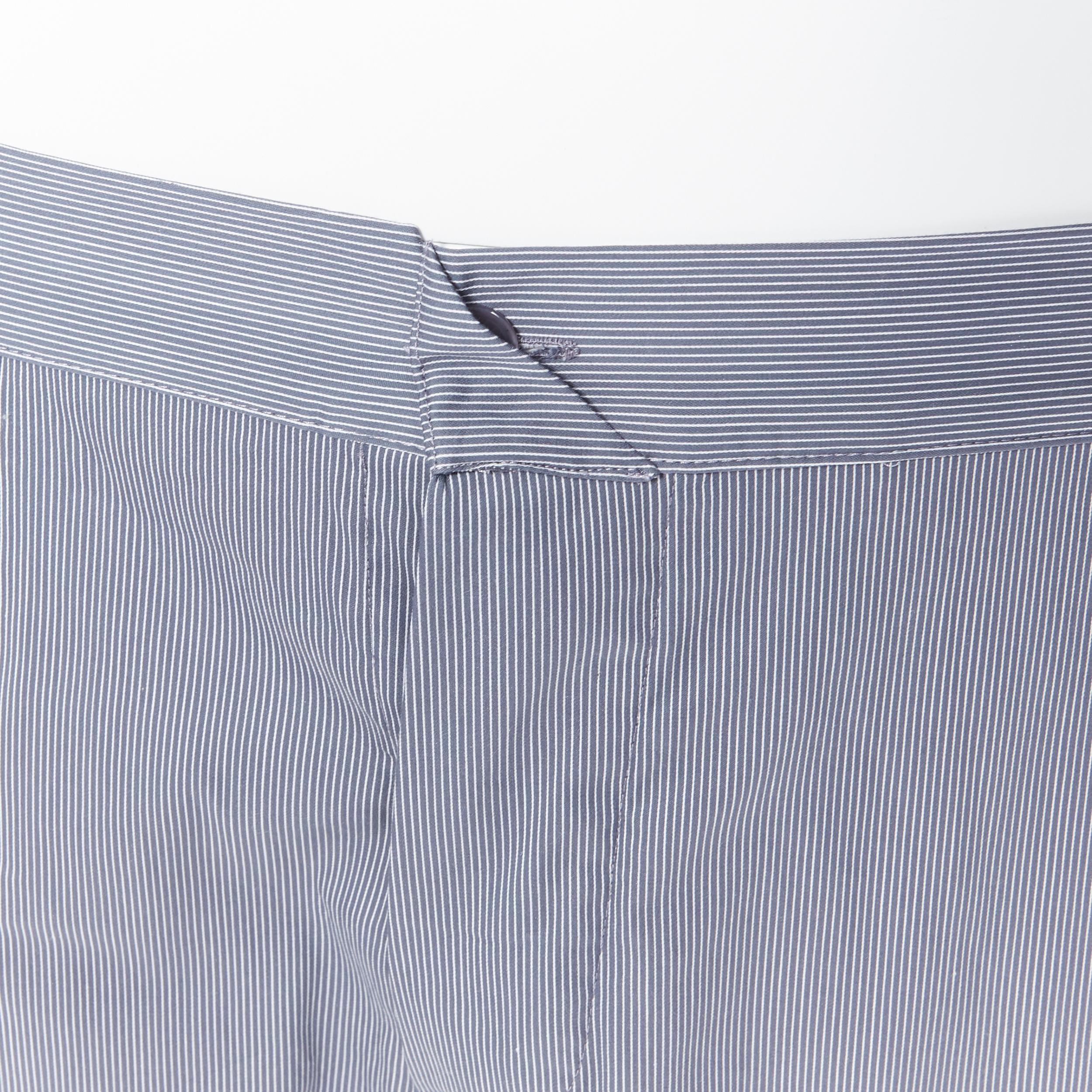 new LA PERLA grey stripe cotton blend notched collar pyjama set pants M 3