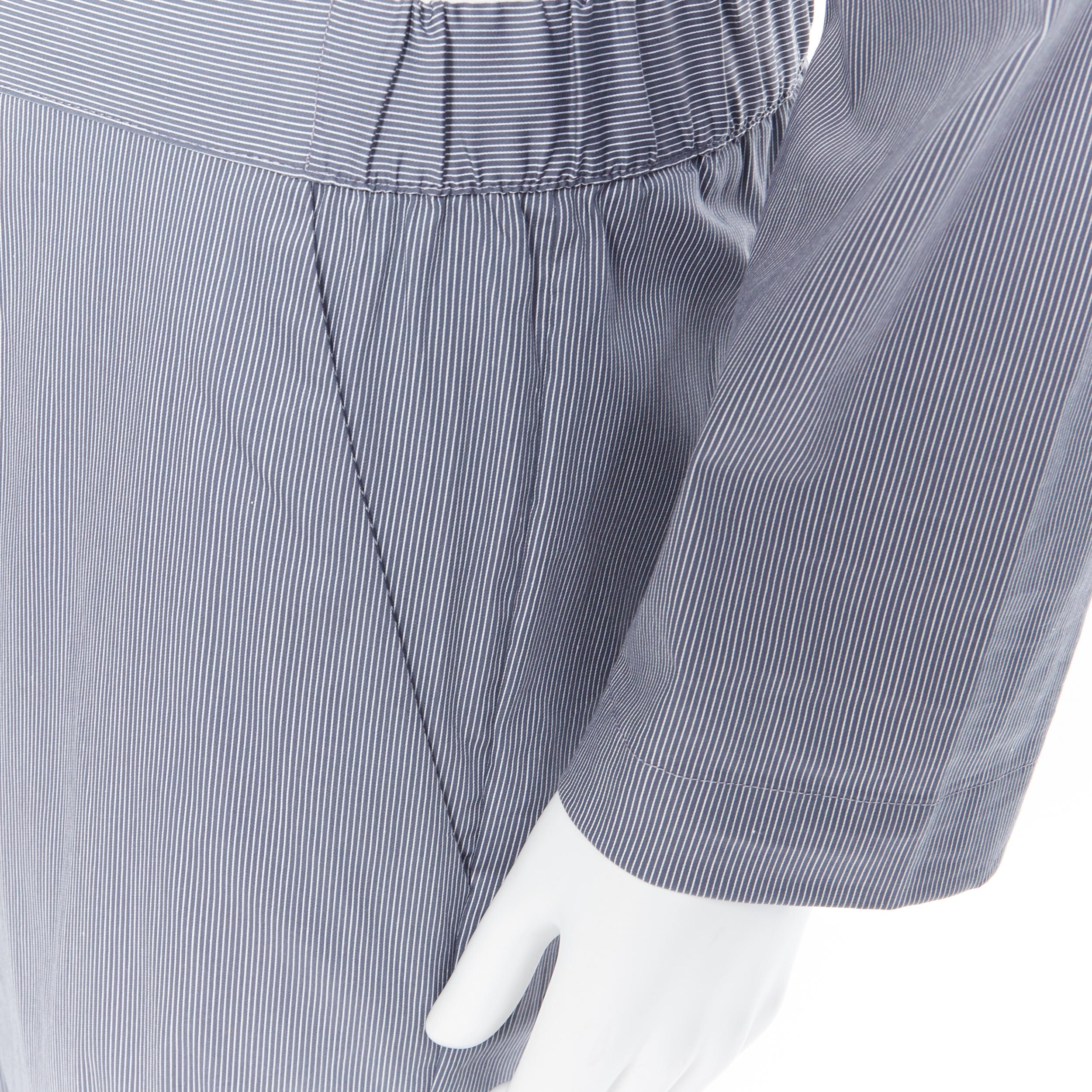 new LA PERLA grey stripe cotton blend notched collar pyjama set pants M 4