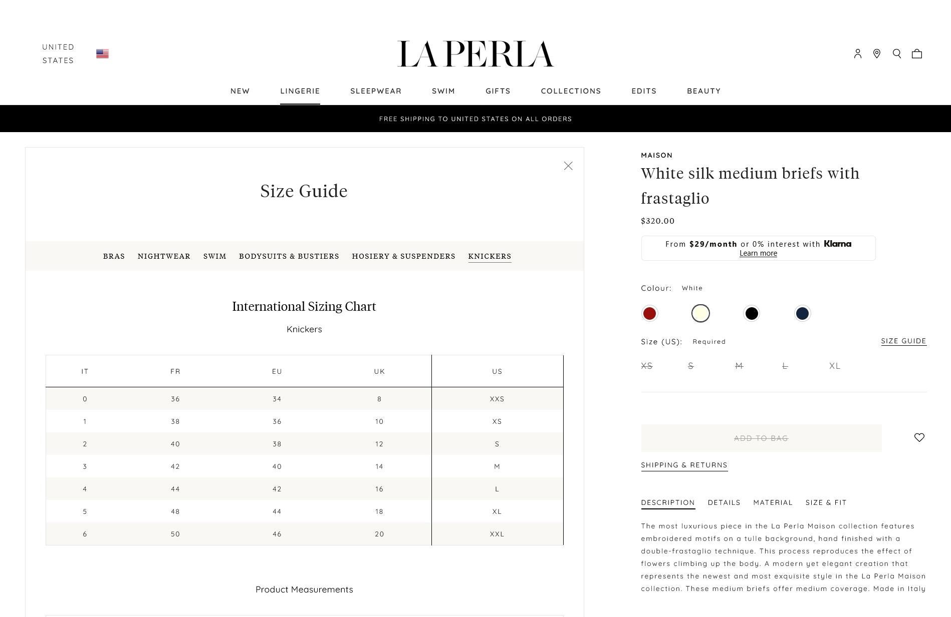 NUOVO LA PERLA Maison Frastaglio Embroidery Medium Brief L. in vendita 3