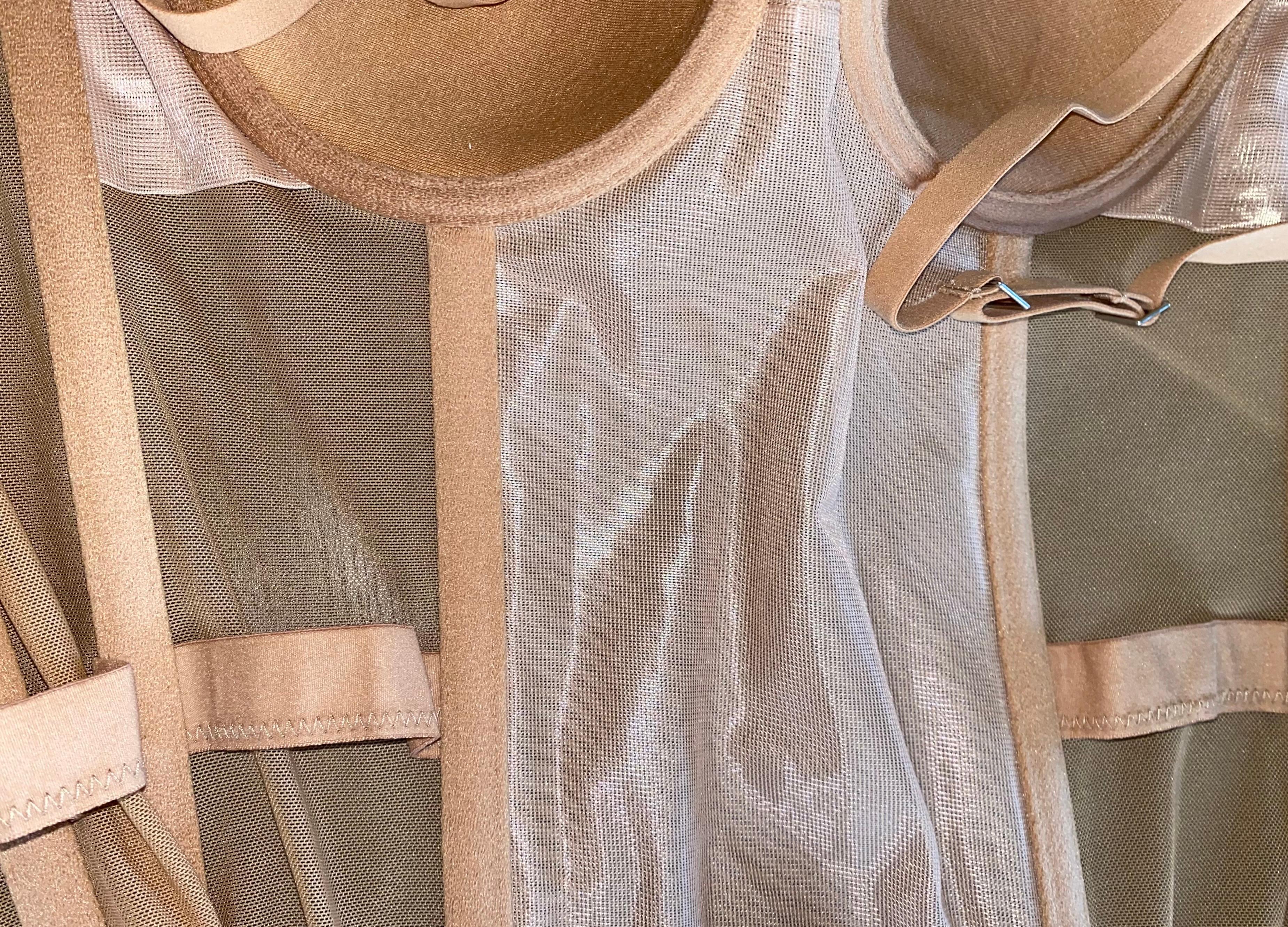 NEW La Perla Nude Top Boned Corset Corsage Bustier Strapless Shapewear 32B 70B For Sale 3