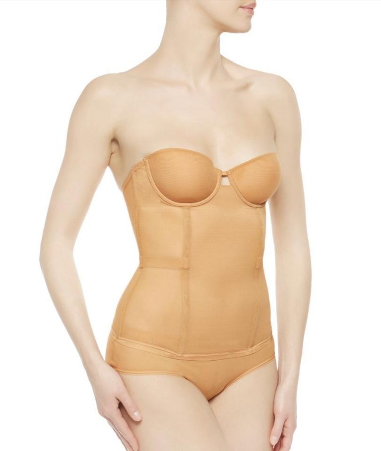 NEW La Perla Nude Top Boned Corset Corsage Bustier Strapless Shapewear 32D  70D For Sale at 1stDibs