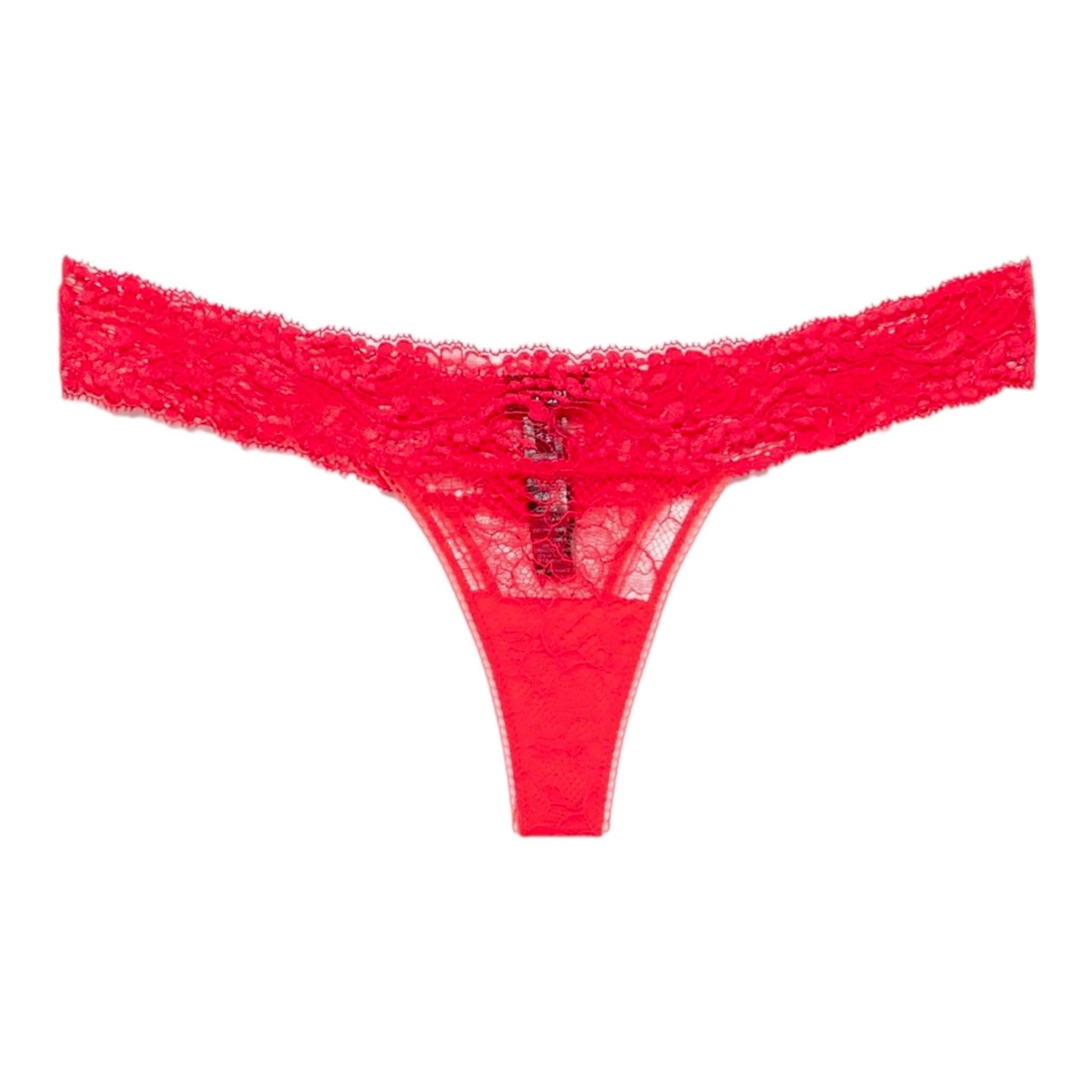 NEW LA PERLA Red Lace Thong String Brief Panty Knickers come visto su Kendall OS