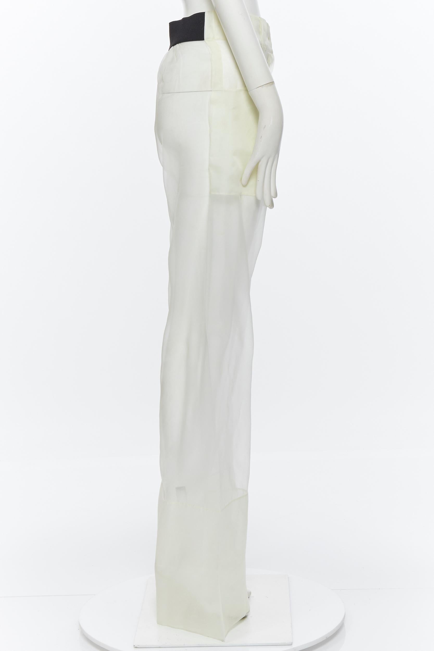 new LA PERLA SS15 Runway silk organza high waisted sheer wide leg pants IT40 S In Excellent Condition In Hong Kong, NT