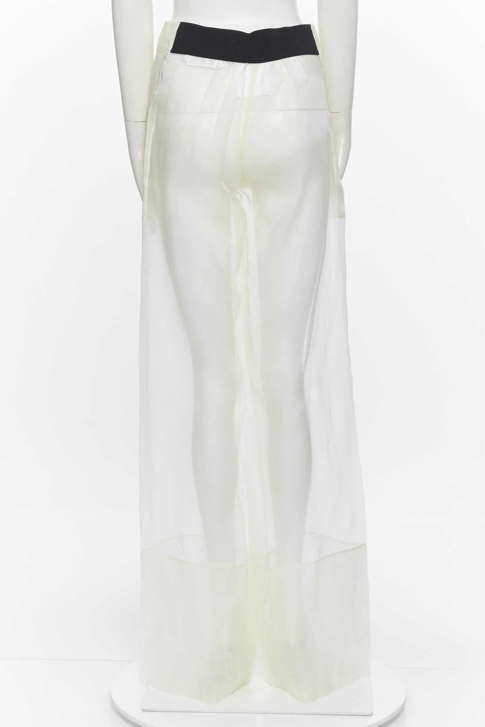 new LA PERLA SS15 Runway silk organza high waisted sheer wide leg pants IT42 M In Excellent Condition In Hong Kong, NT