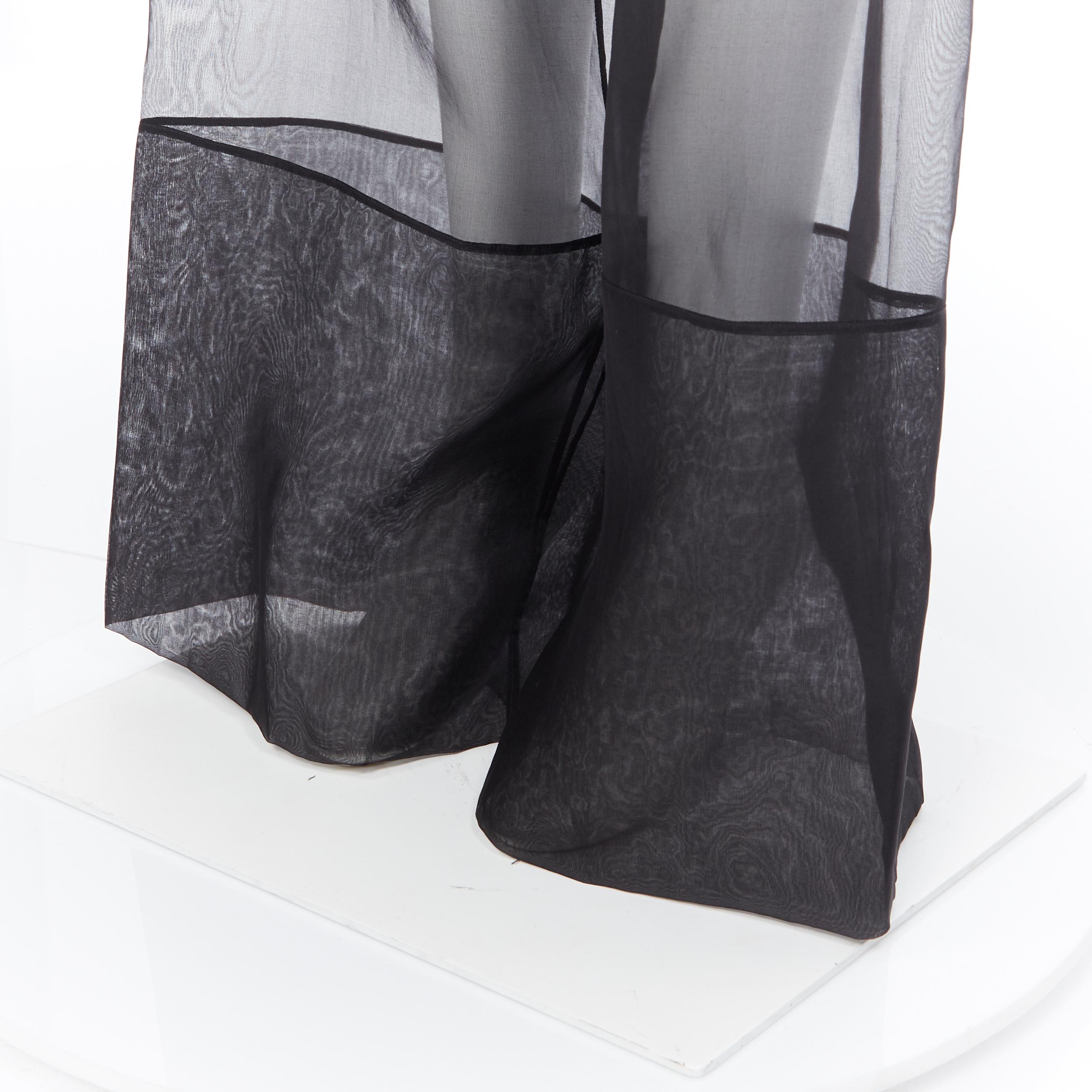 Women's new LA PERLA SS15 Runway silk organza high waisted sheer wide leg pants IT42 M