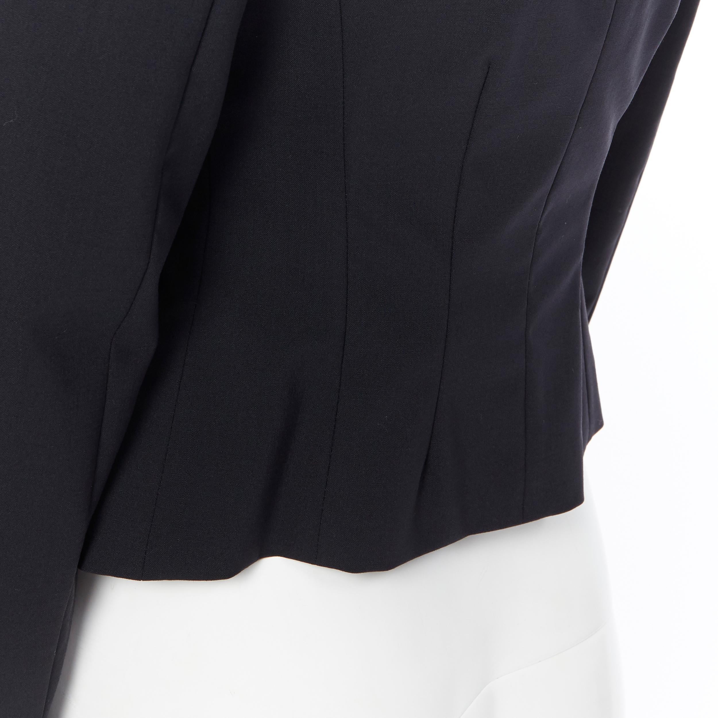new LA PERLA SS17 Corset Jacket black bi-stretch wool zip bustier blazer IT38 B 1