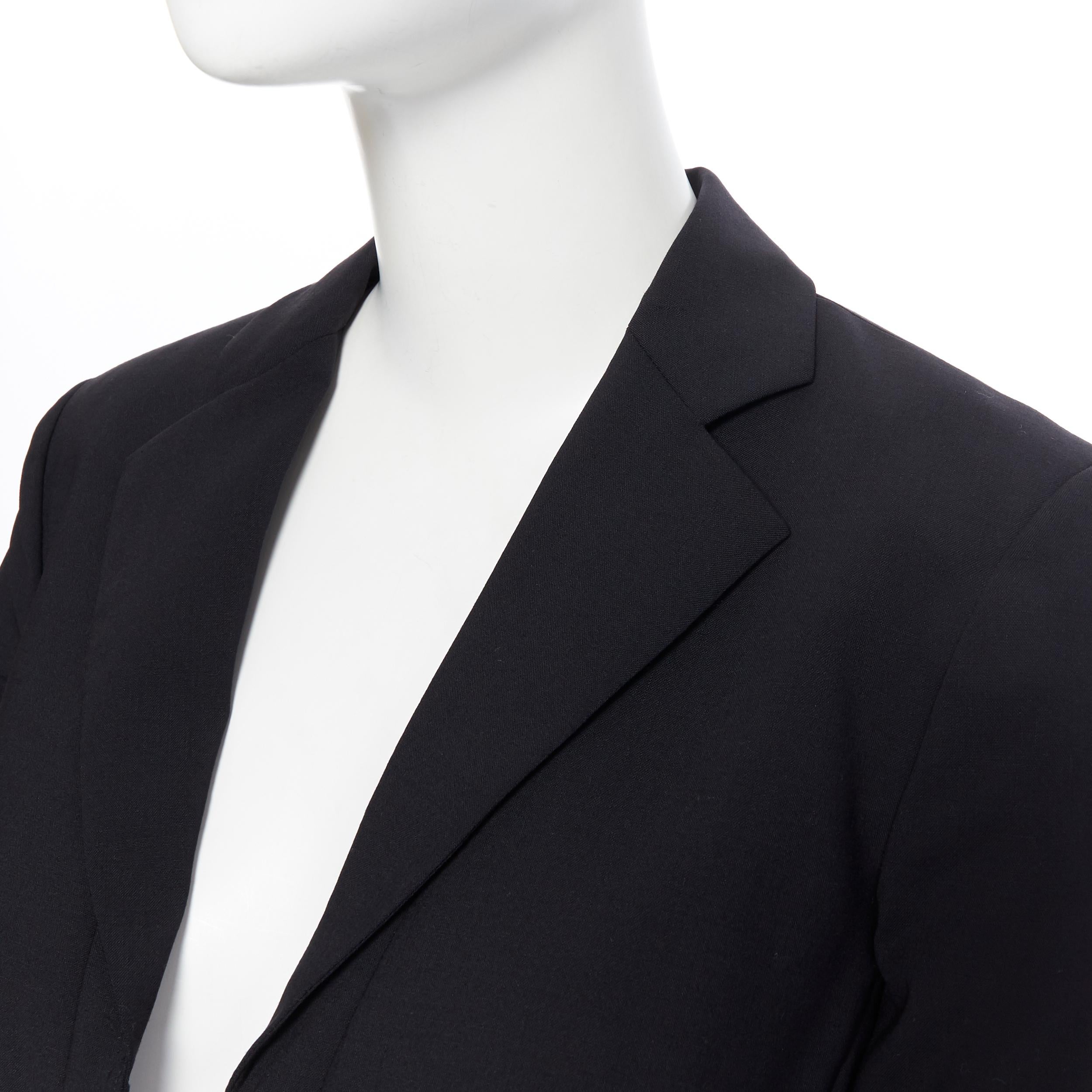 Women's new LA PERLA SS17 Corset Jacket black bi-stretch wool zip bustier blazer IT40 B