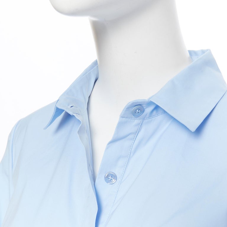 new LA PERLA SS17 Runway Corset bustier light blue stretch cotton shirt ...