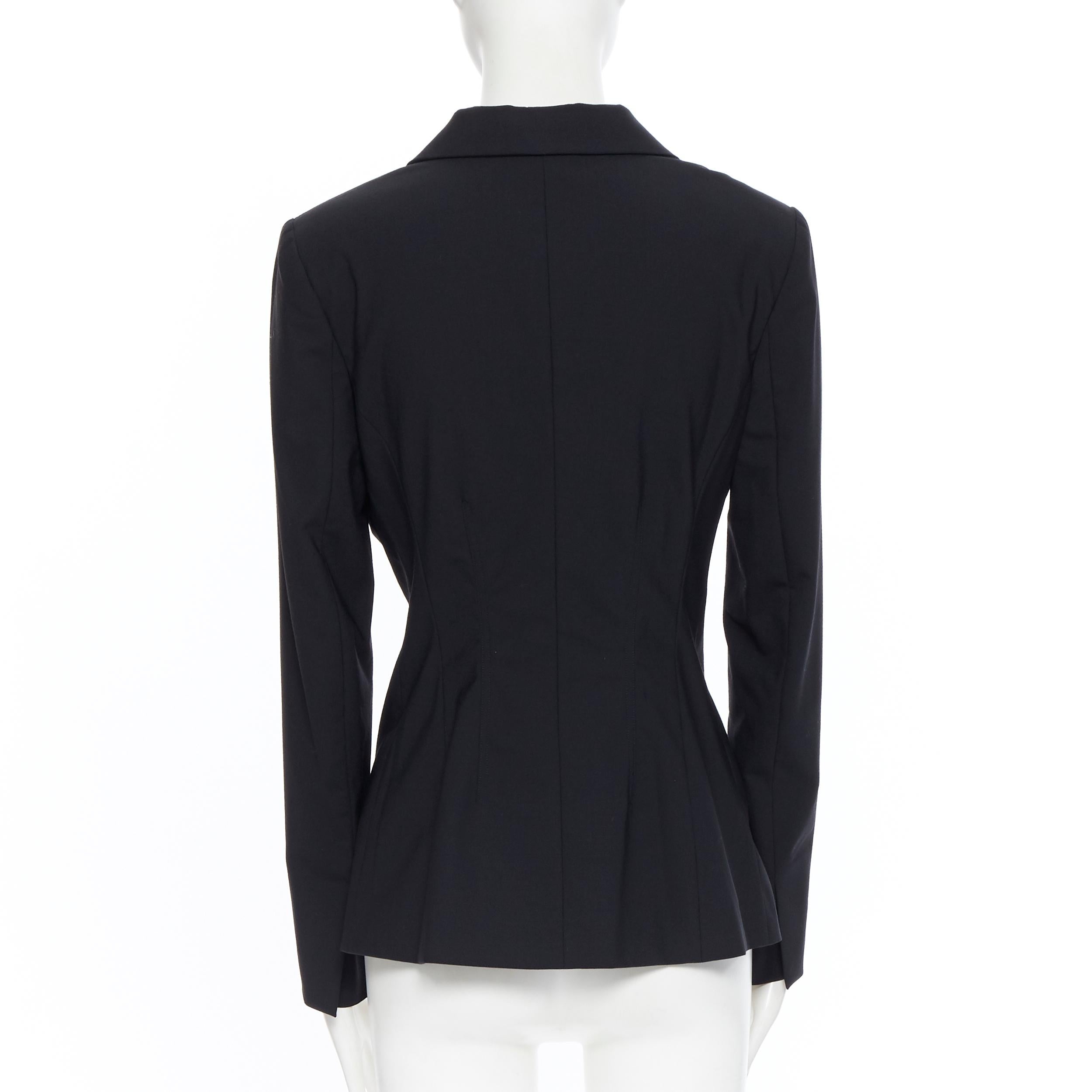 new LA PERLA SS17 Runway Corset Jacket black stretch wool bustier blazer IT42 B 2