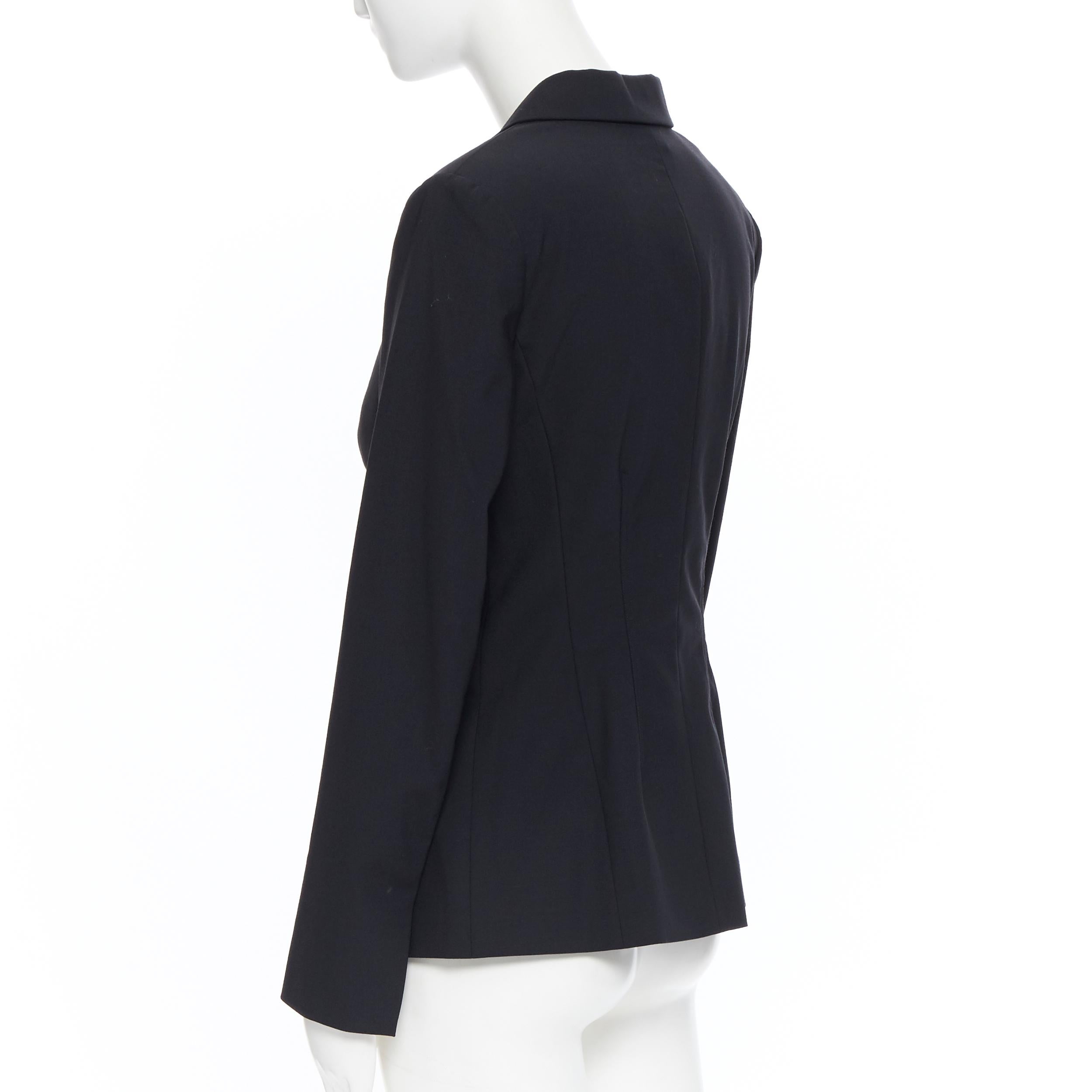 new LA PERLA SS17 Runway Corset Jacket black stretch wool bustier blazer IT42 B 3