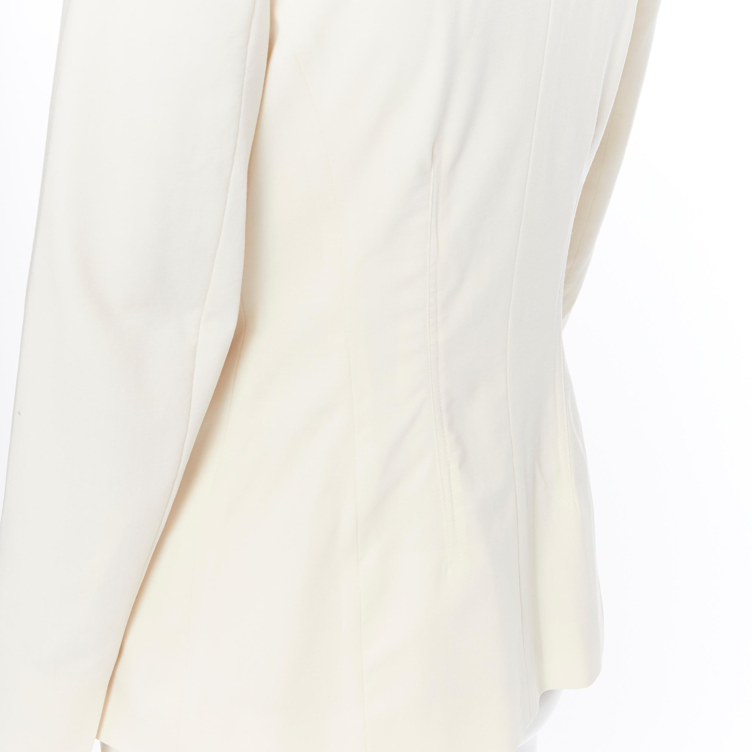 new LA PERLA SS17 Runway Corset Jacket cream white stretch wool blazer IT42 C 3