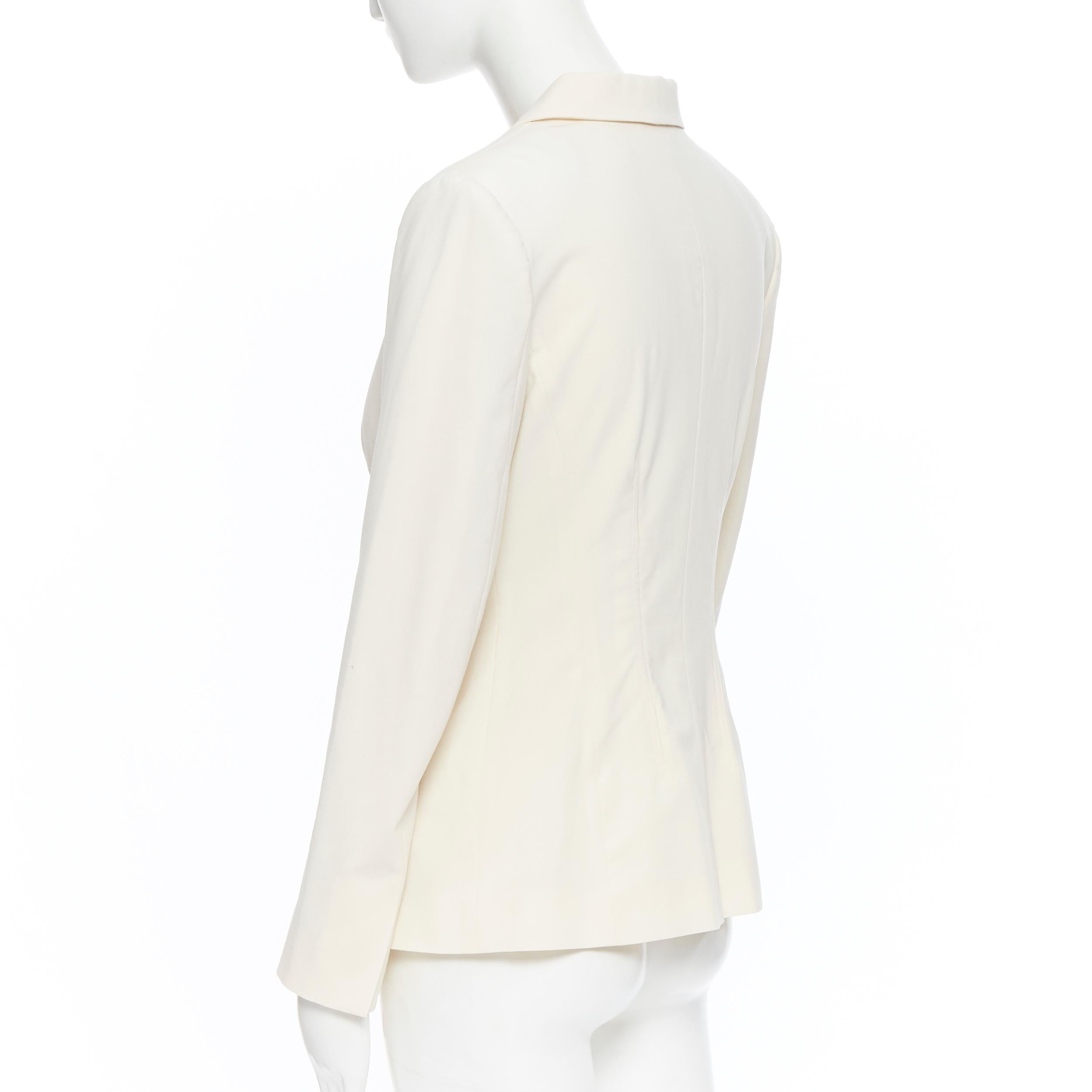 Women's new LA PERLA SS17 Runway Corset Jacket cream white stretch wool blazer IT42 C