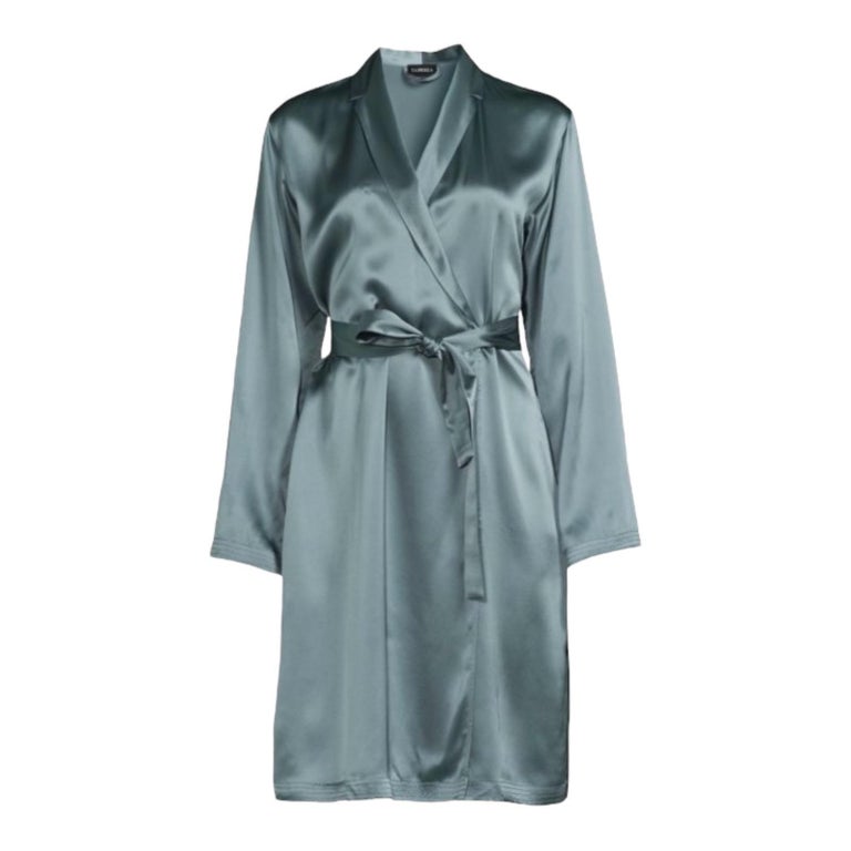 Dressing Gown La Perla Vestaglia NEW La Perla Stunning Teal Silk