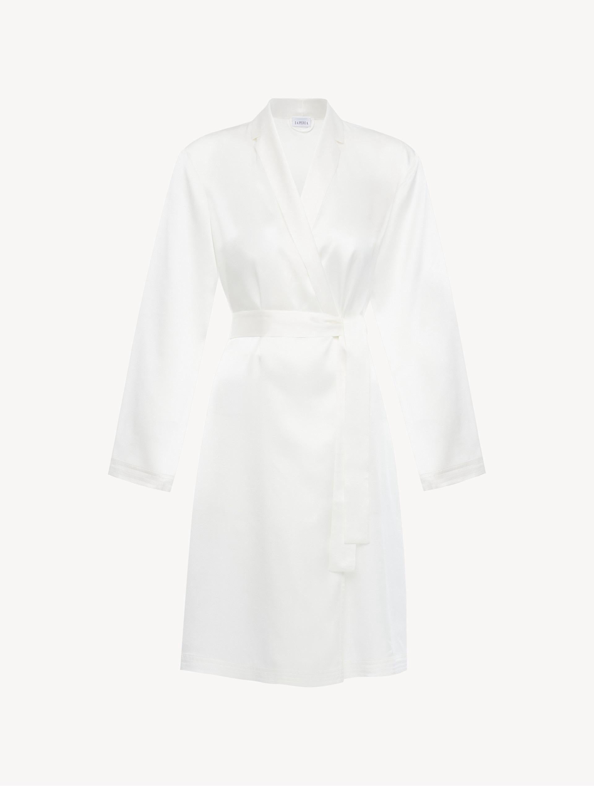 NEW La Perla White Silk Robe with Belt M For Sale 1