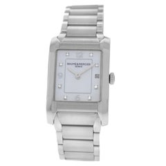 New Ladies Baume & Mercier Linea Steel Mother of Pearl Diamond Quartz Watch