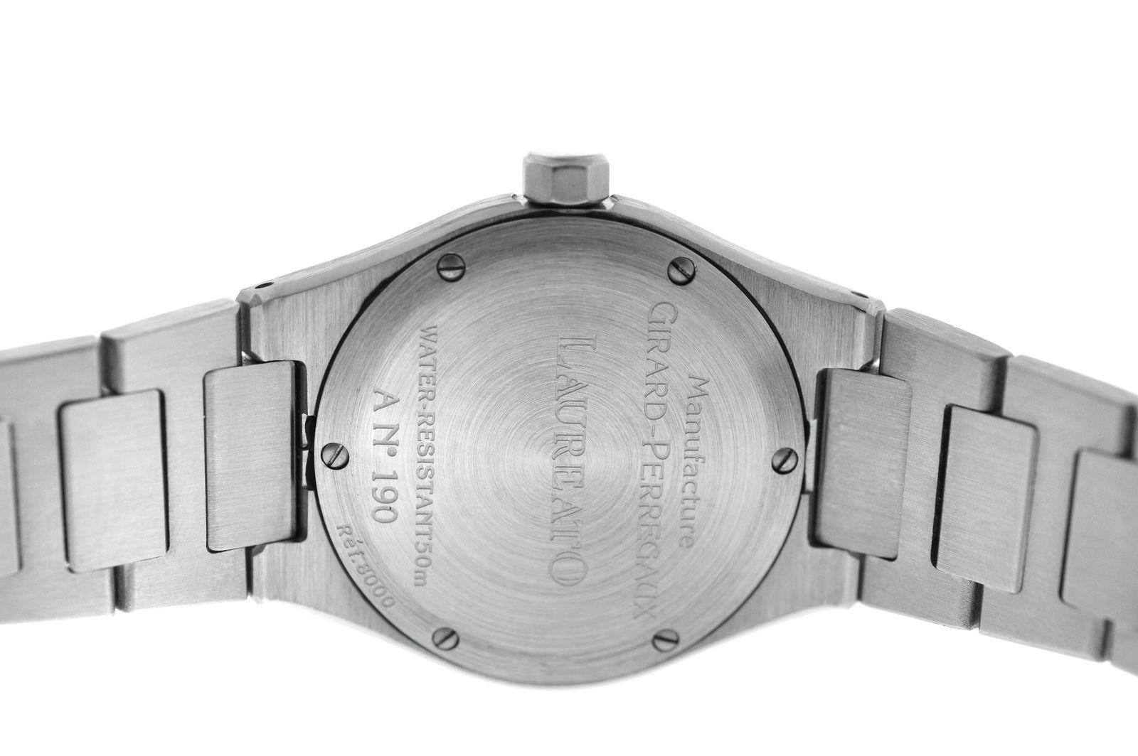 Women's New Ladies Girard Perregaux Laureato Steel Quartz Watch Papers