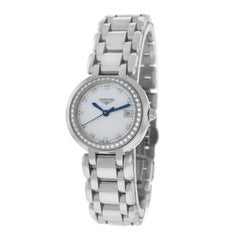 New Ladies Longines Prima Luna Mother of Pearl Diamond Steel Watch Quartz
