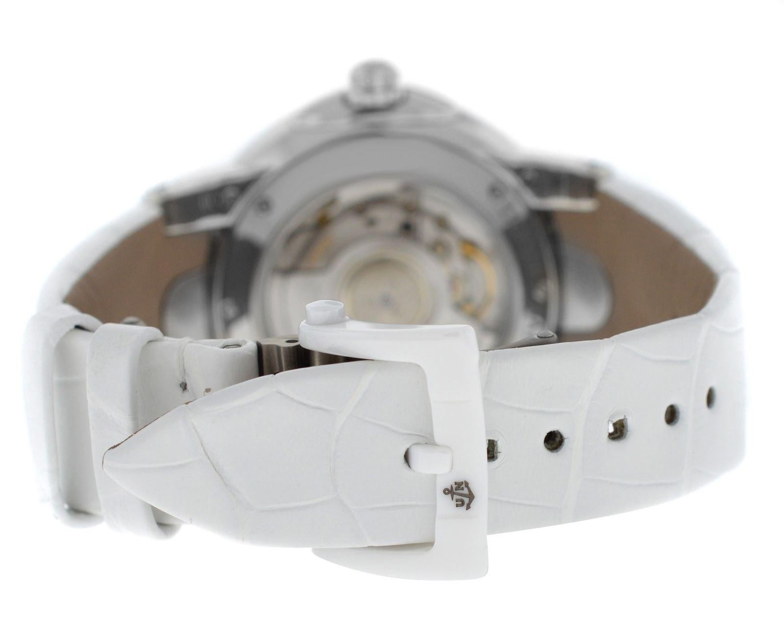 Women's New Ladies Ulysse Nardin Executive Dual Time Diamond Watch For Sale