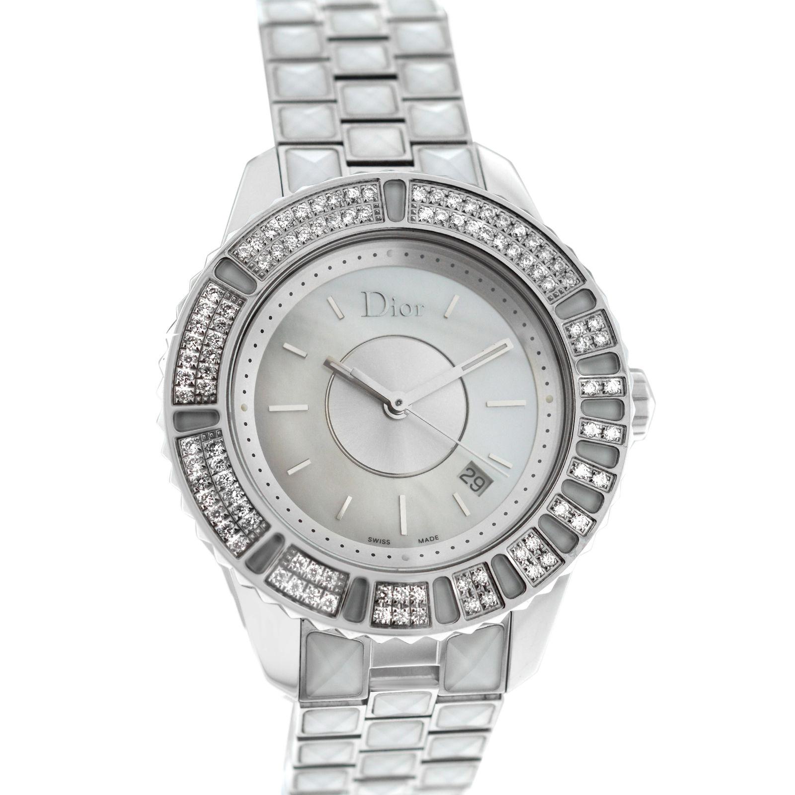 Brand	Christian Dior
Model	Christal CD11311CM002
Gender	Ladies
Condition	New
Movement	Swiss Quartz
Case Material	Stainless Steel and diamonds
Bracelet / Strap Material	
Stainless Steel with crystal inserts

Clasp / Buckle Material	
Stainless Steel