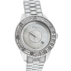 New Lady Christian Dior Christal Diamond MOP SS Quartz Watch $7500
