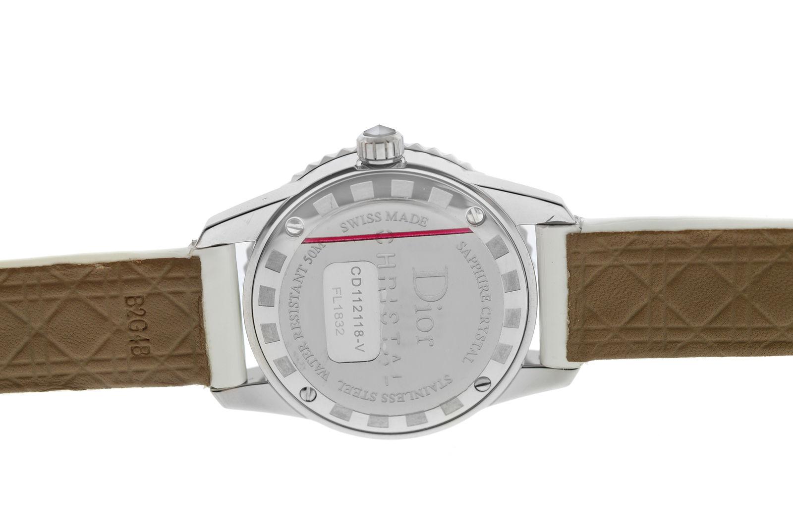 Modern New Lady Christian Dior Christal Diamond Mother of Pearl SS Quartz Watch For Sale