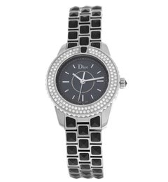 New Lady Christian Dior Christal Diamond SS Quartz Watch