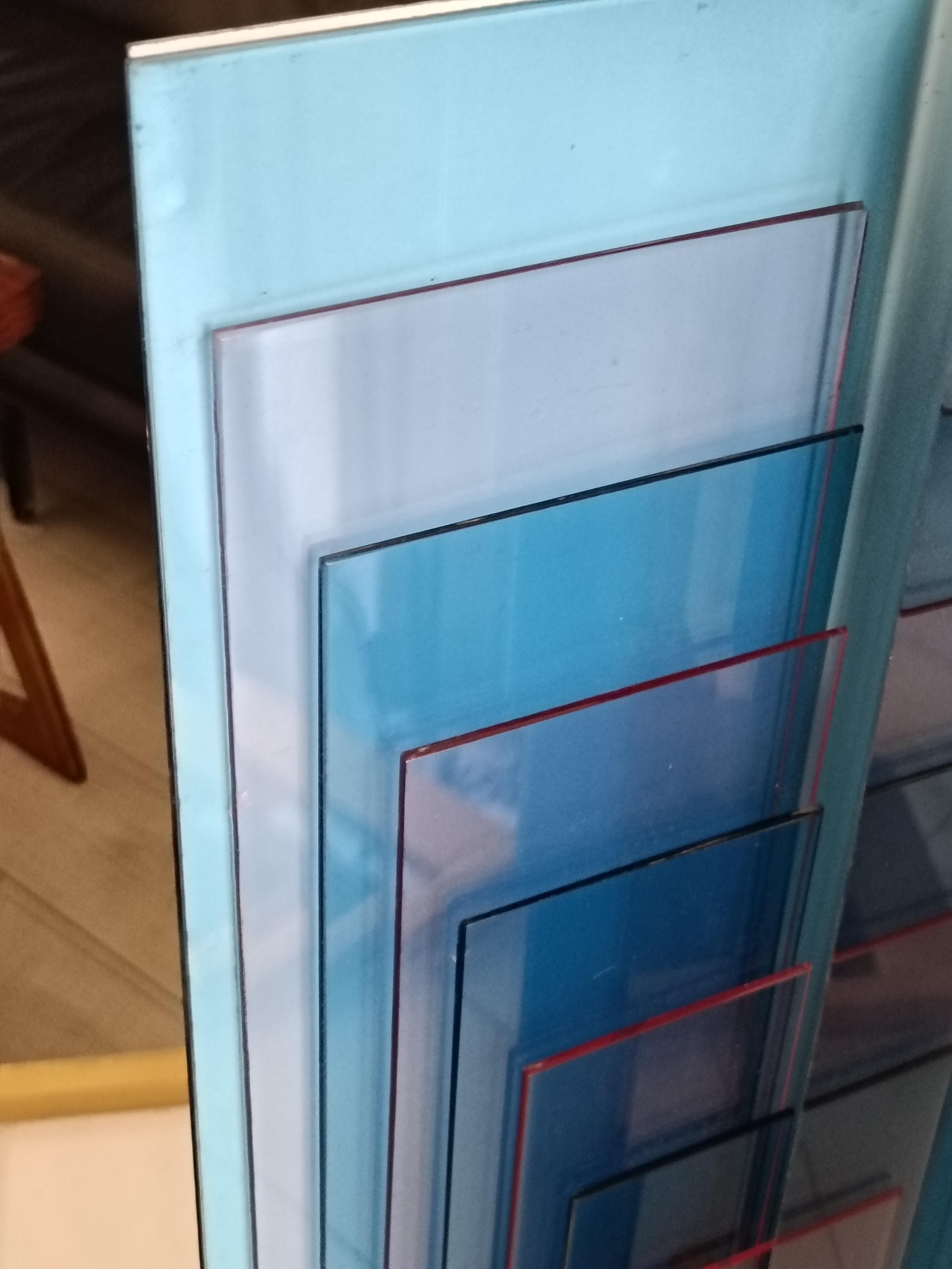 New Lamp Lámpara de mesa de cristal acrílico azul 'Skyline', Italia Años 70 Moderno de mediados de siglo en venta