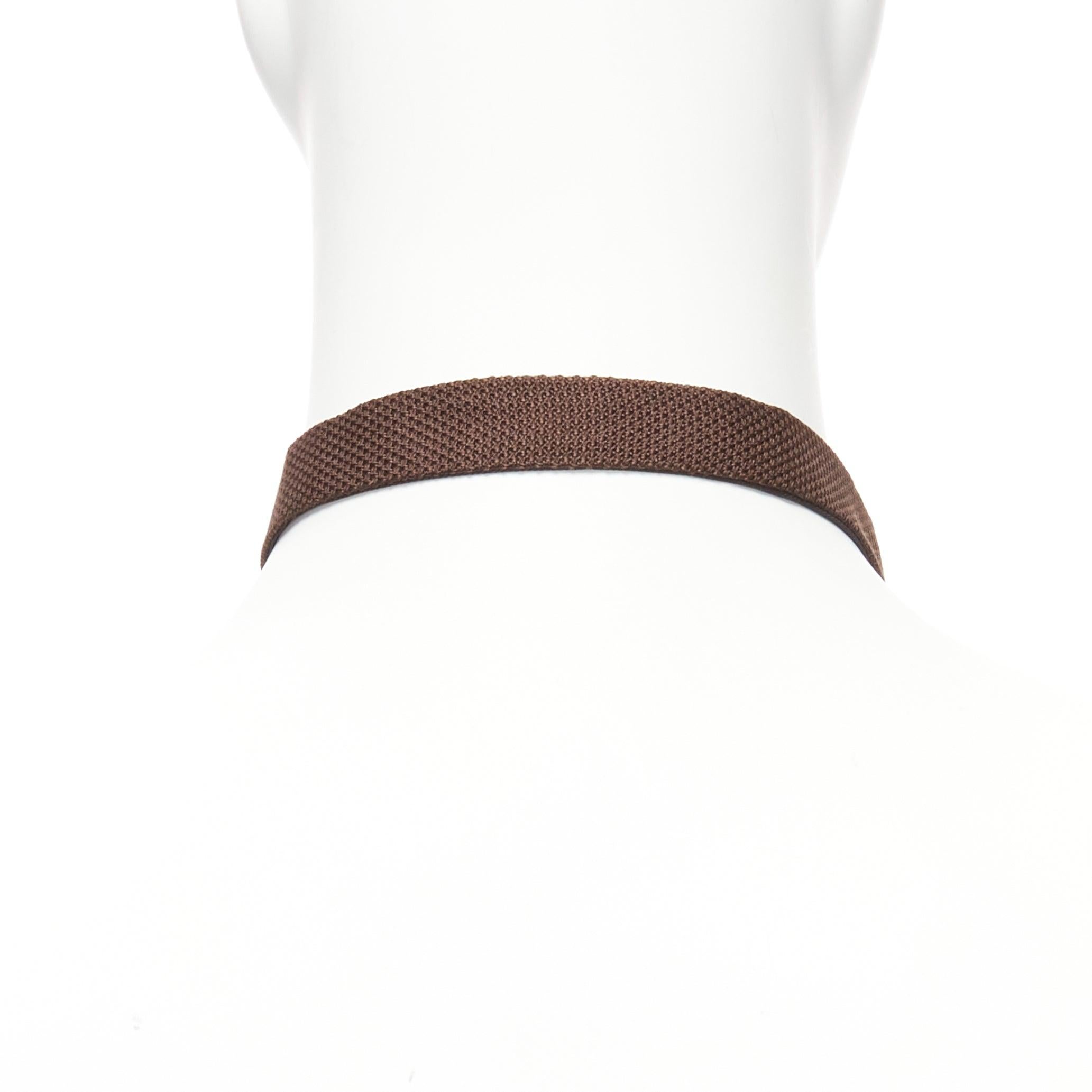 new LANVIN Alber Elbaz Brown textured fabric bow tie Adjustable Pour hommes en vente
