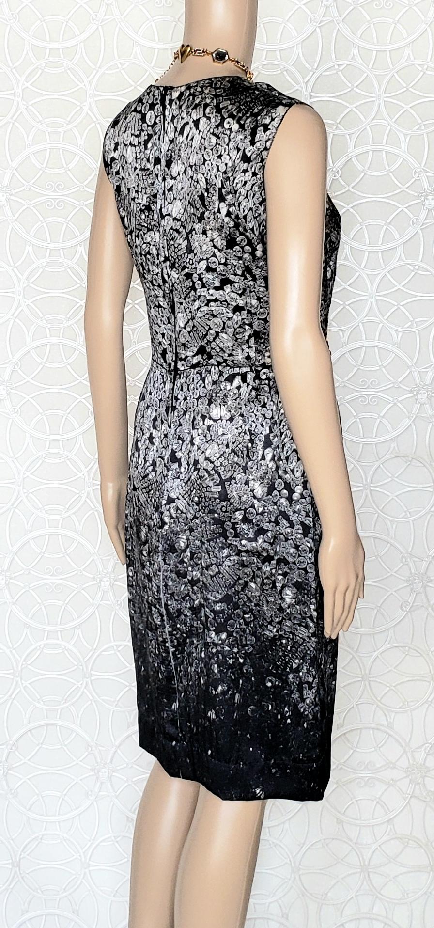 Black LANVIN BLACK and WHITE DIAMOND PRINT DRESS 38 - 6 For Sale