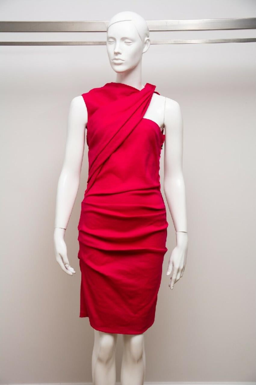 LANVIN FUCHSIA LINENKLEID FR 36 - 4; 38 - 6 (Rot) im Angebot