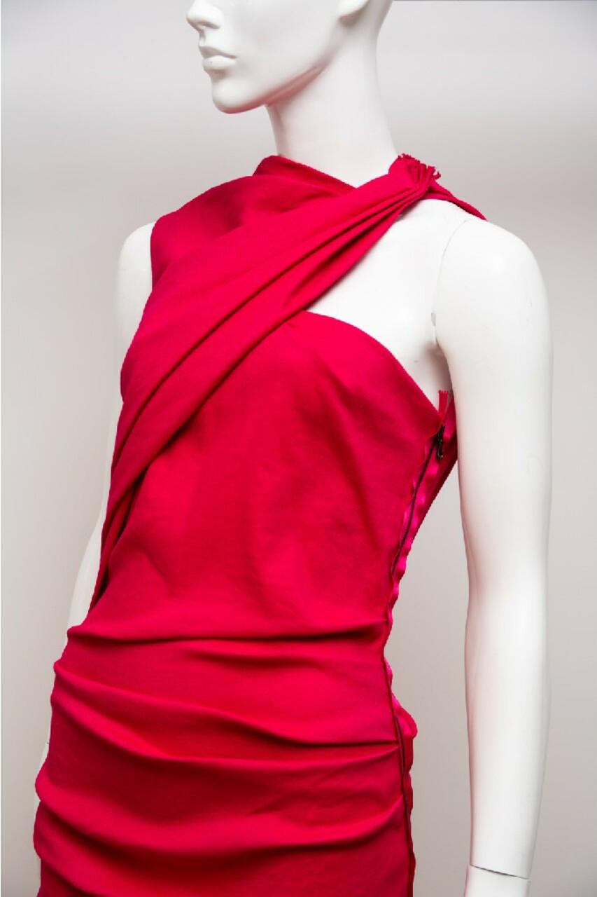 LANVIN FUCHSIA LINENKLEID FR 36 - 4; 38 - 6 im Angebot 1