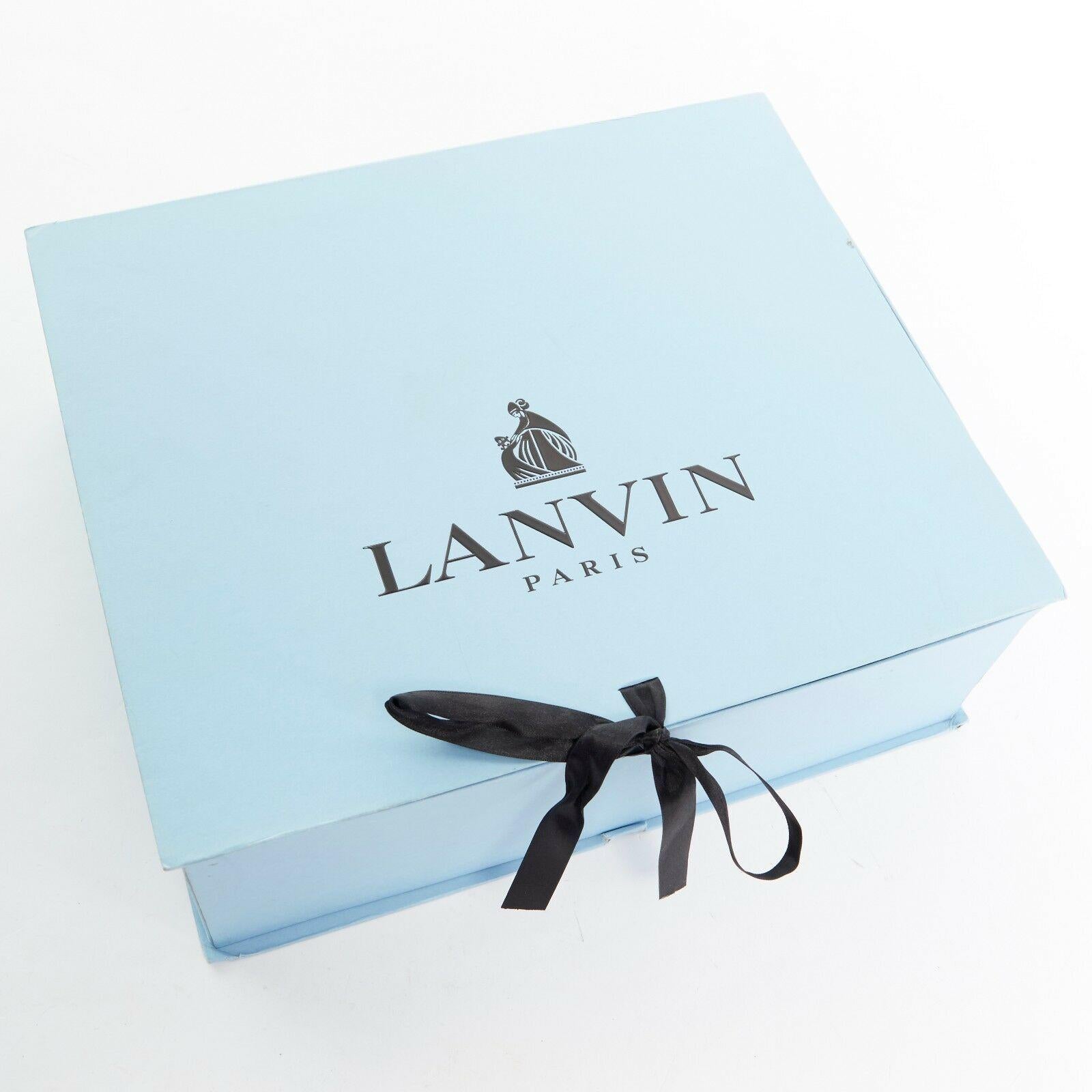 new LANVIN python strap brown leather wooden platform wedge heels EU37 US7 UK4 4