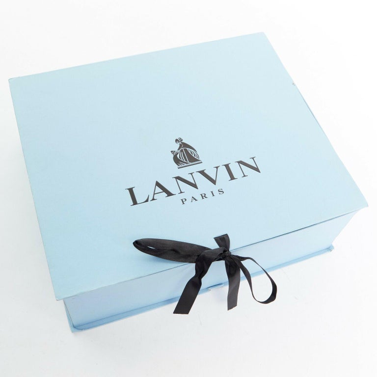 new LANVIN python strap brown leather wooden platform wedge heels EU37 ...