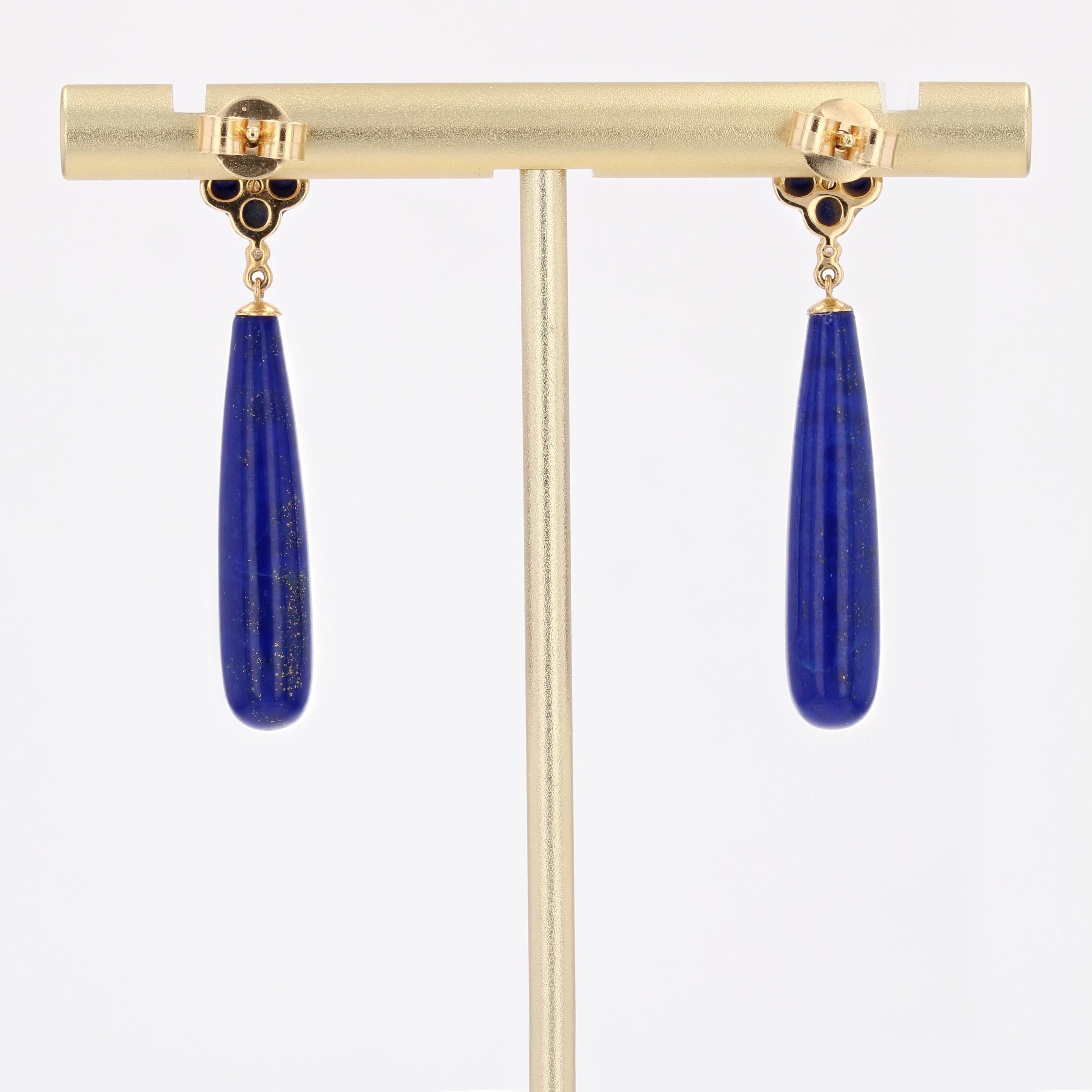 New Lapis Lazuli Diamonds Orecchini pendenti in oro giallo 18 carati in vendita 7
