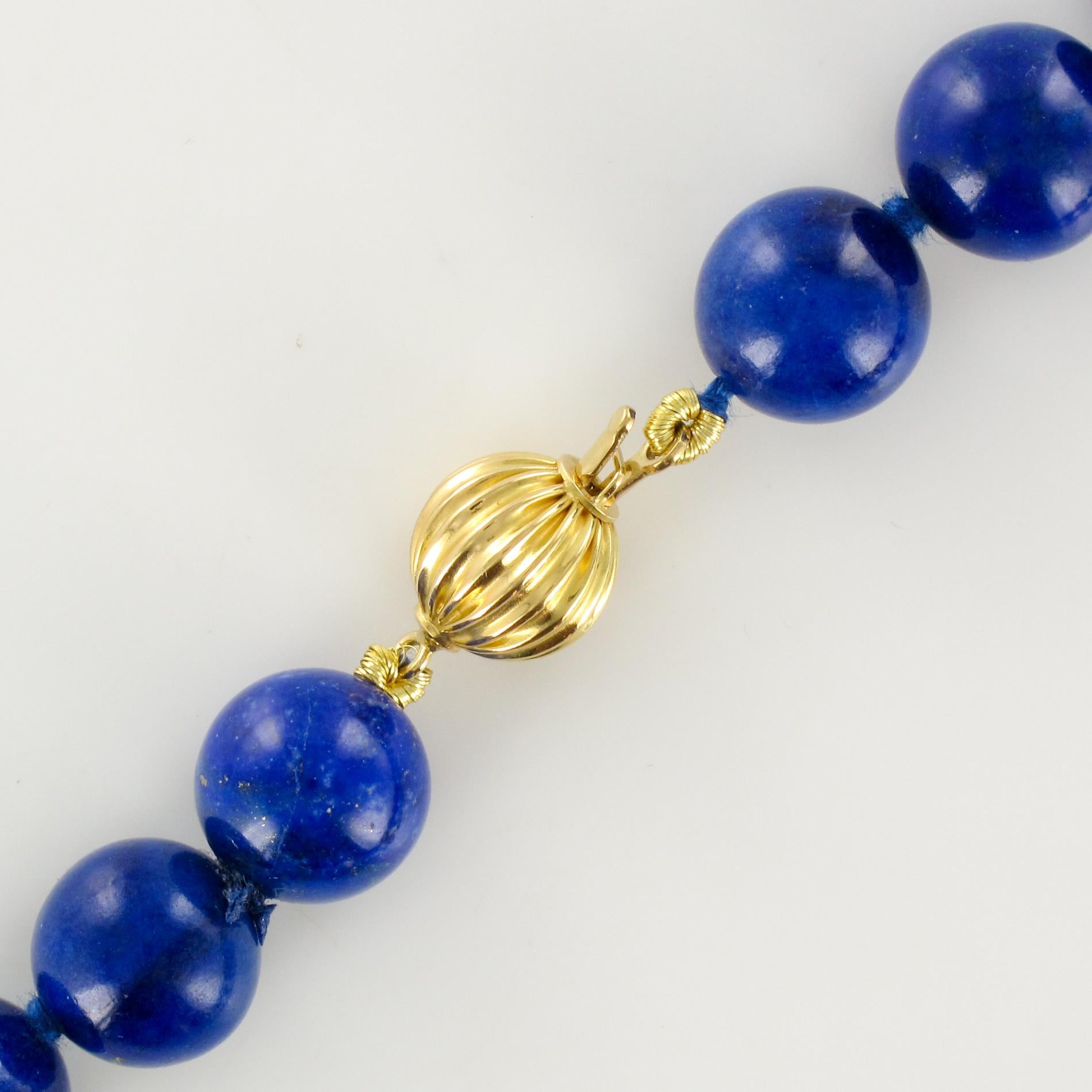 New Lapis Lazuli Pearls 18 Karat Yellow Gold Discs Chocker Necklace 4
