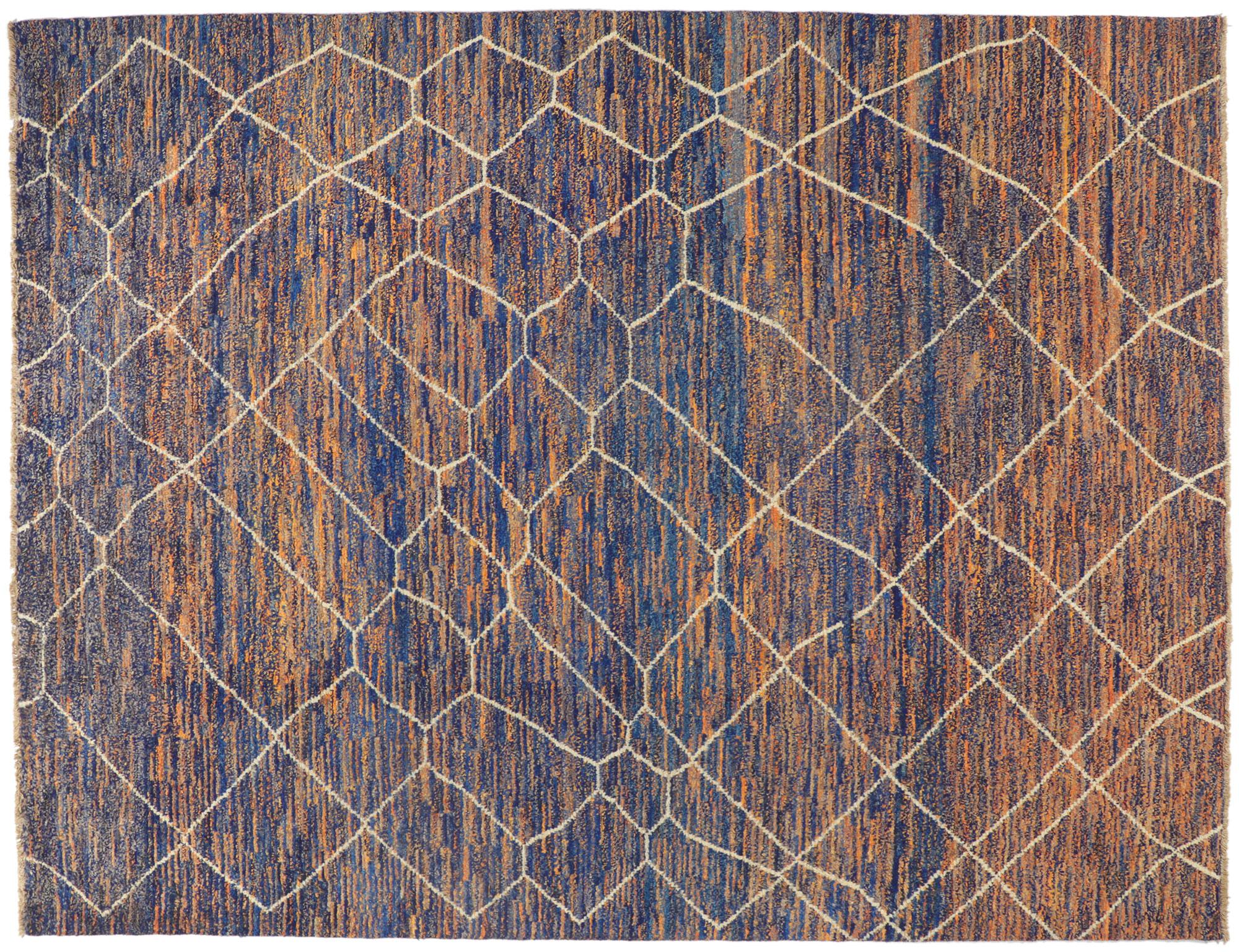 New Large Abstract Moroccan Area Rug For Sale 1